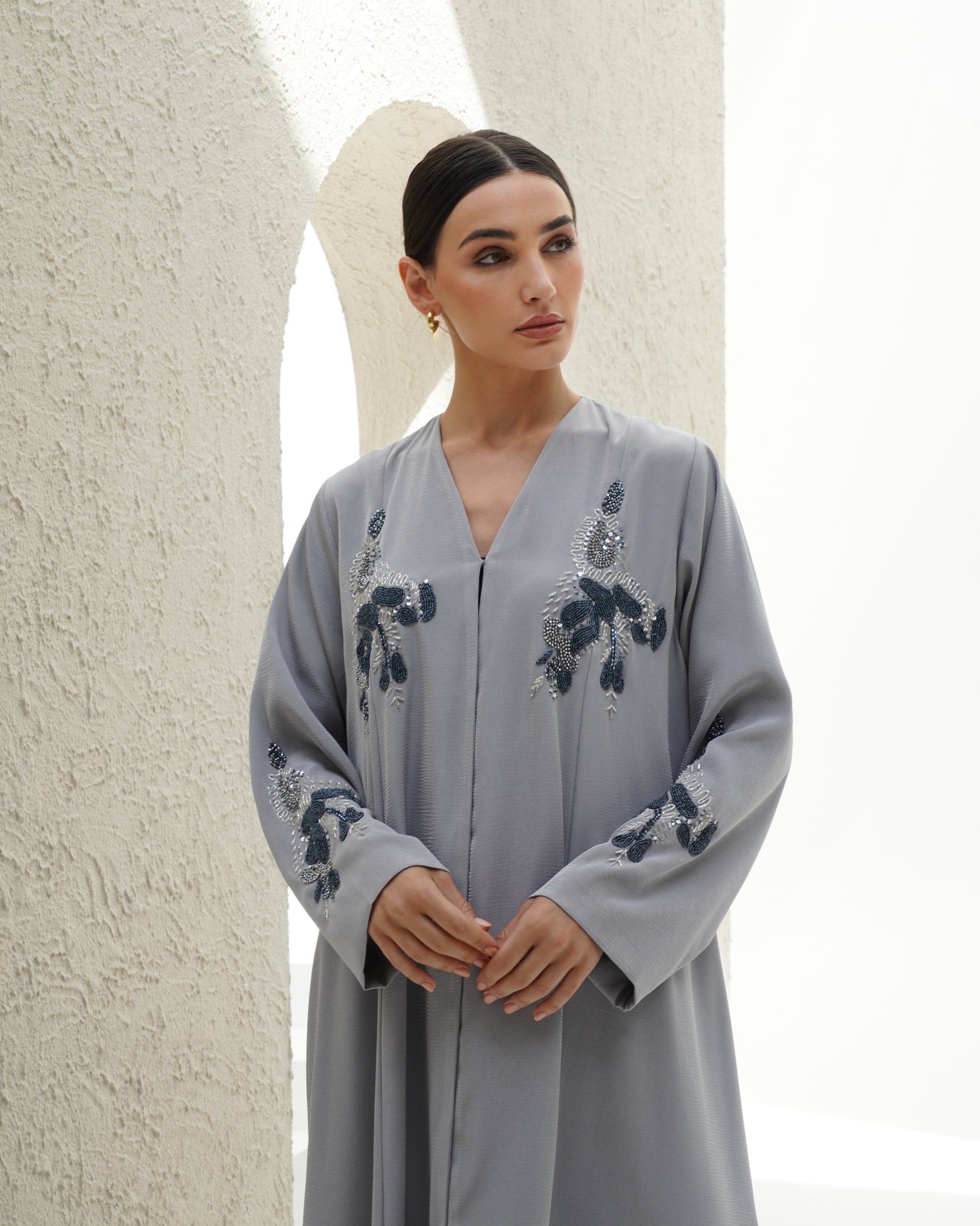 Alaya Japanese Grey Abaya