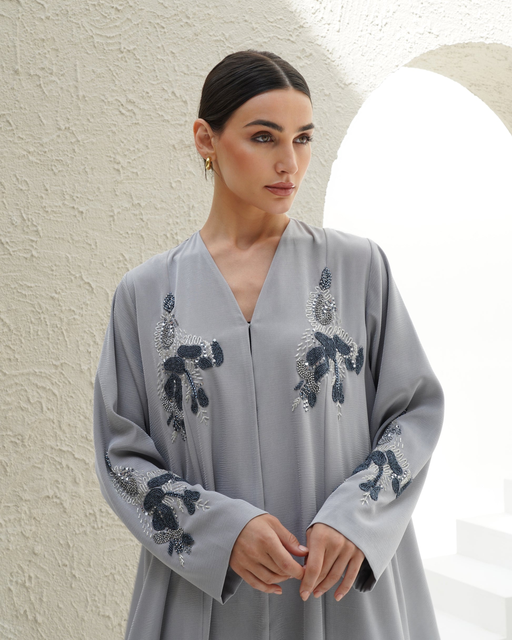 Alaya Japanese Grey Abaya
