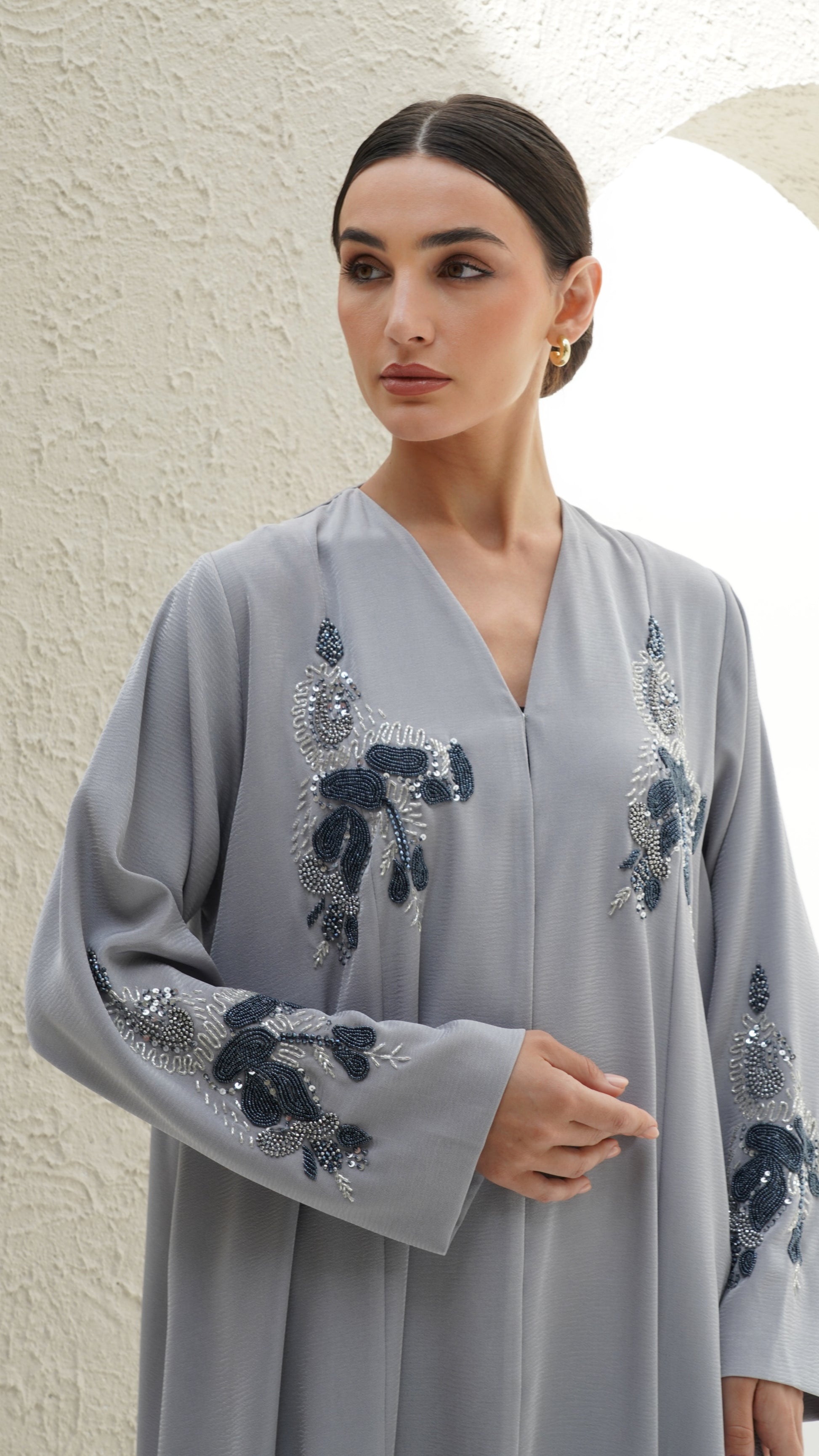Alaya Japanese Grey Abaya