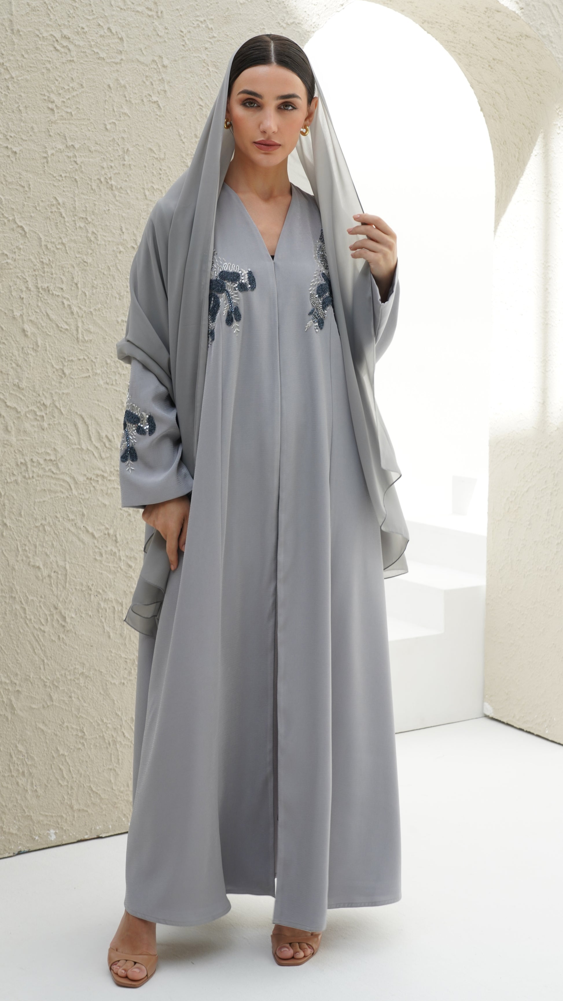 Alaya Japanese Grey Abaya