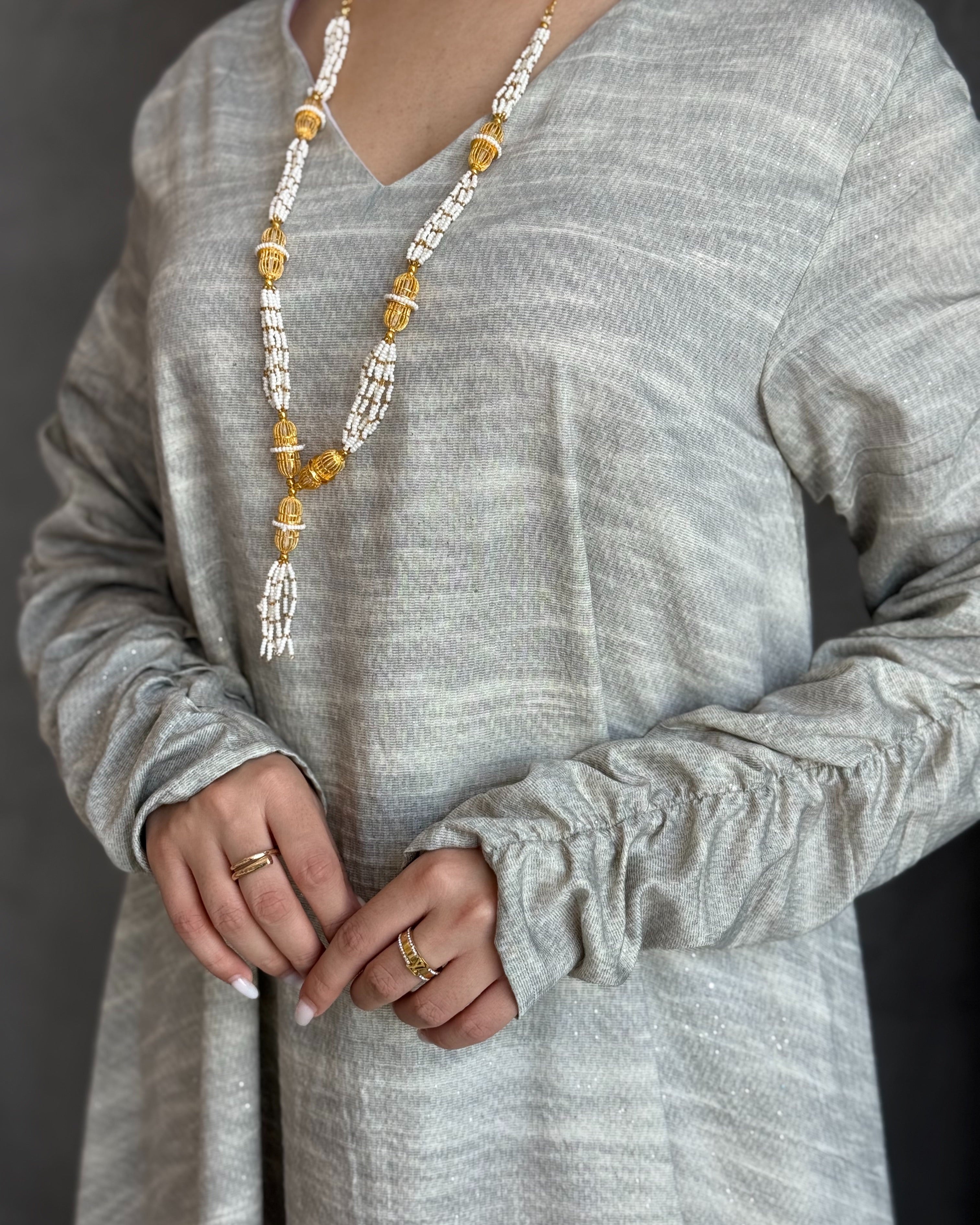 Shine Grey Jalabiya Dress