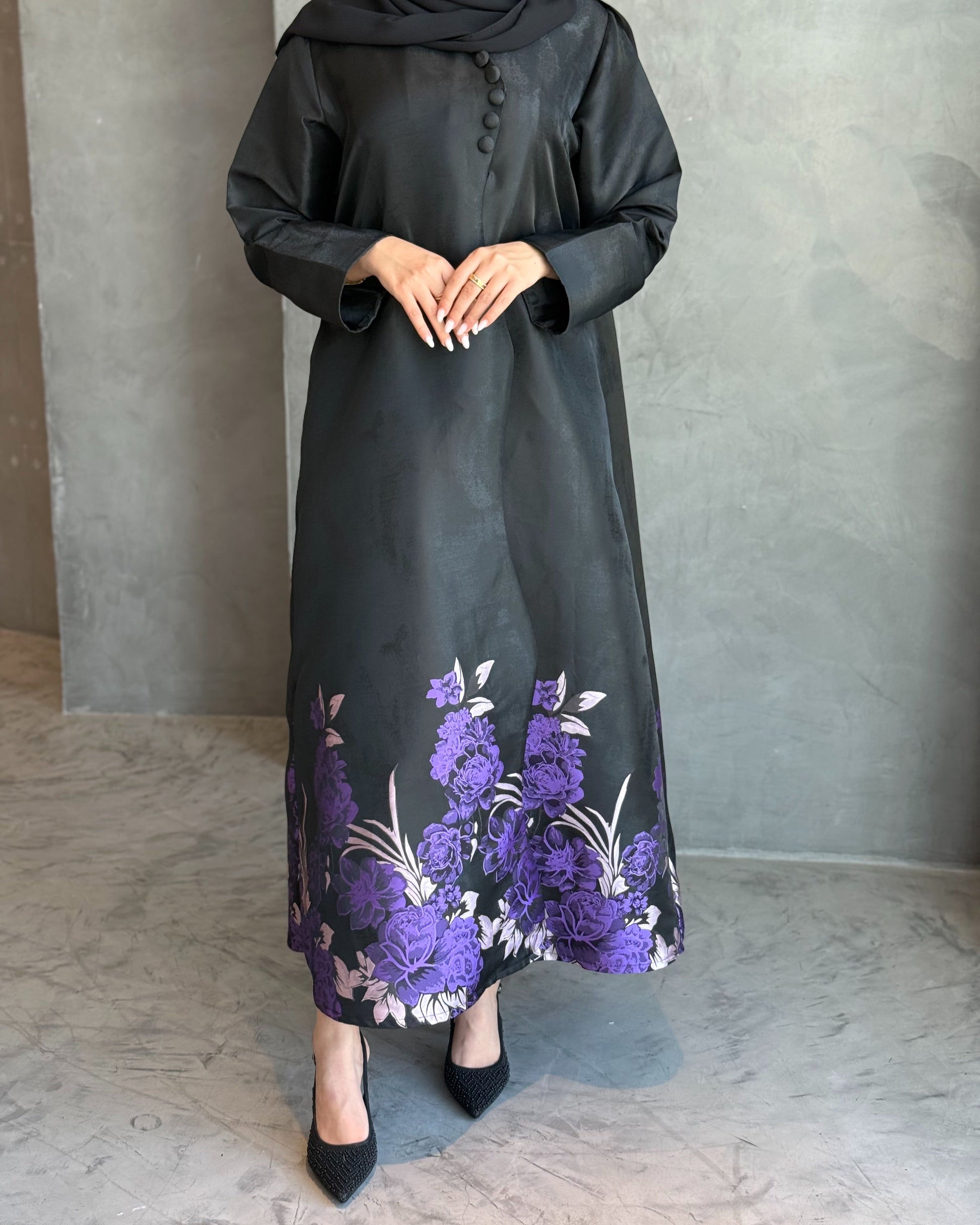 Satin Purple Abaya