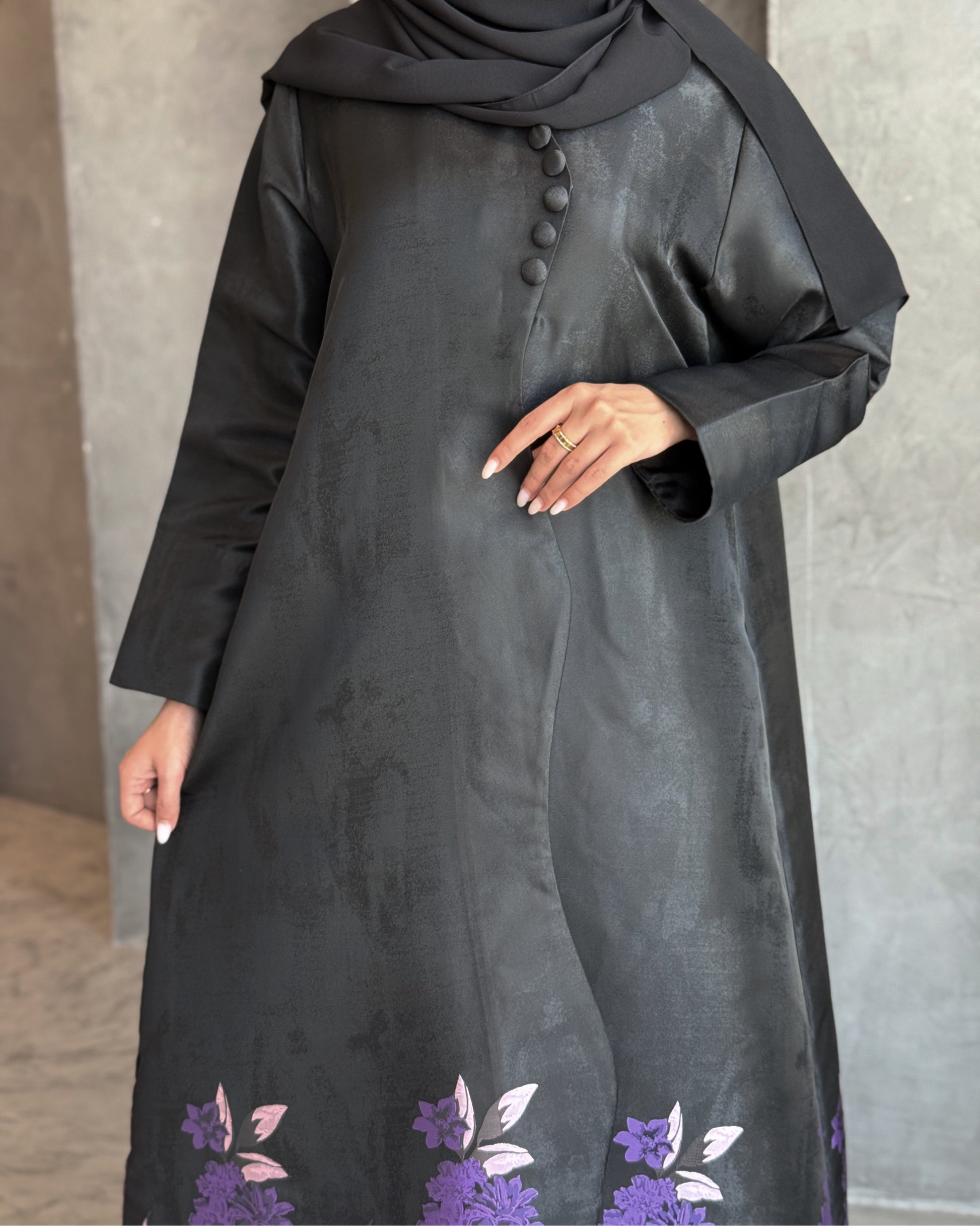 Satin Purple Abaya