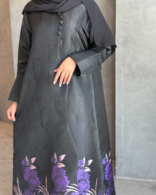 Satin Purple Abaya