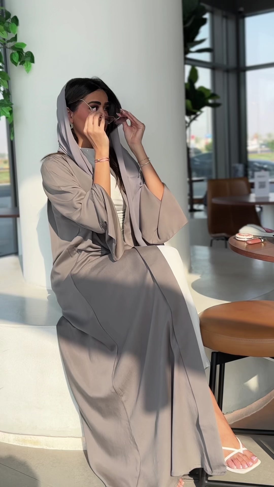 Maya Light Grey Abaya