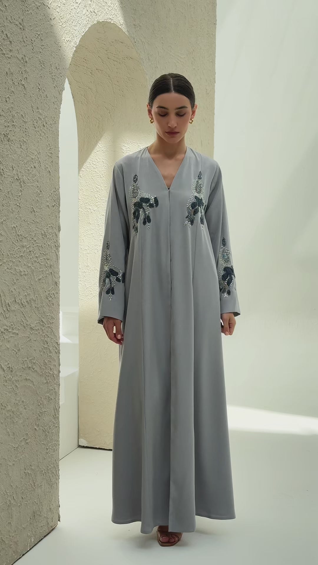Alaya Japanese Grey Abaya