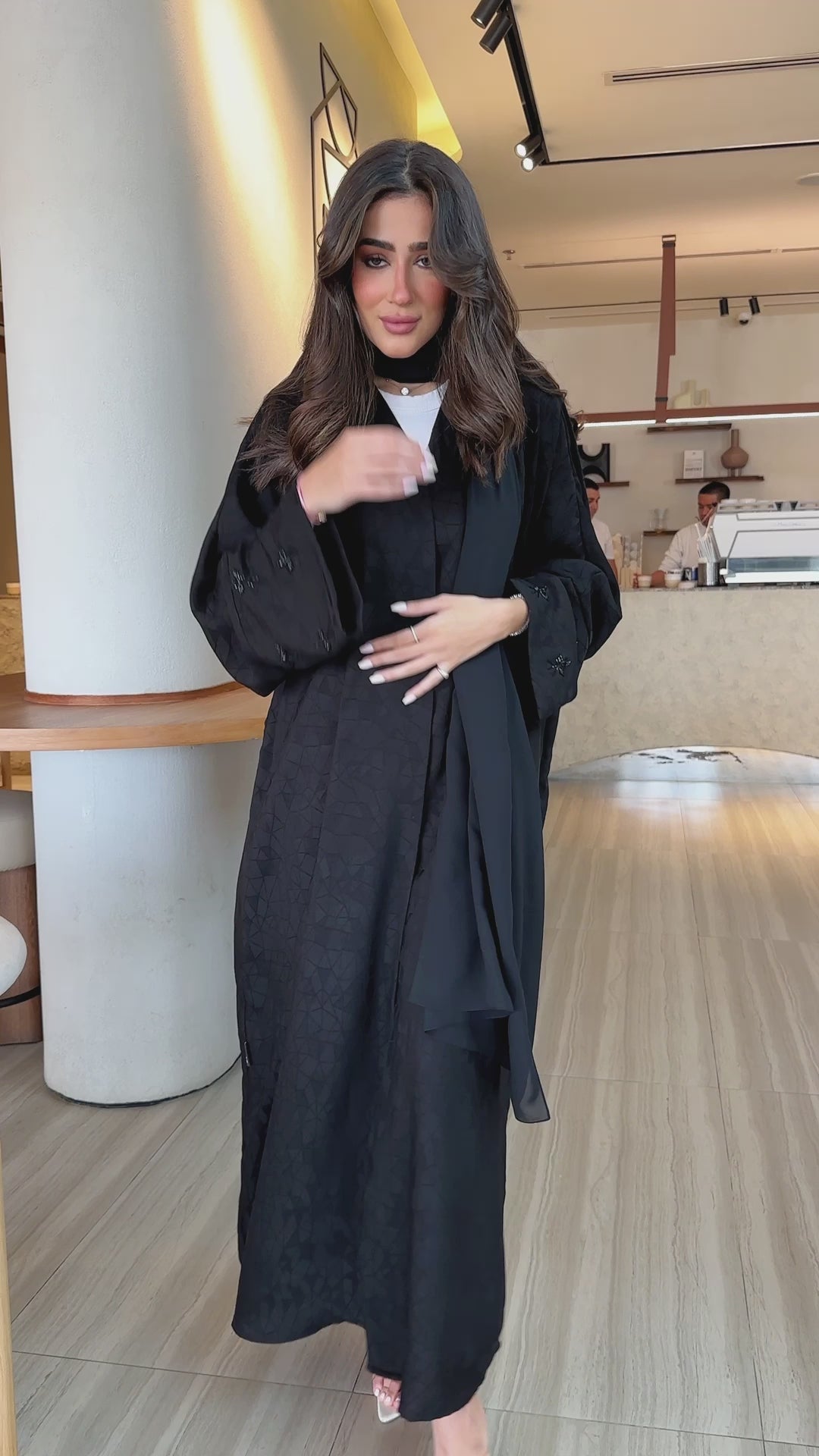Jacquard Black Abaya