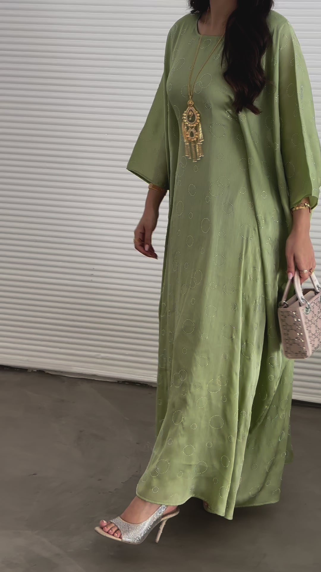 Layla Green Kaftan Abaya