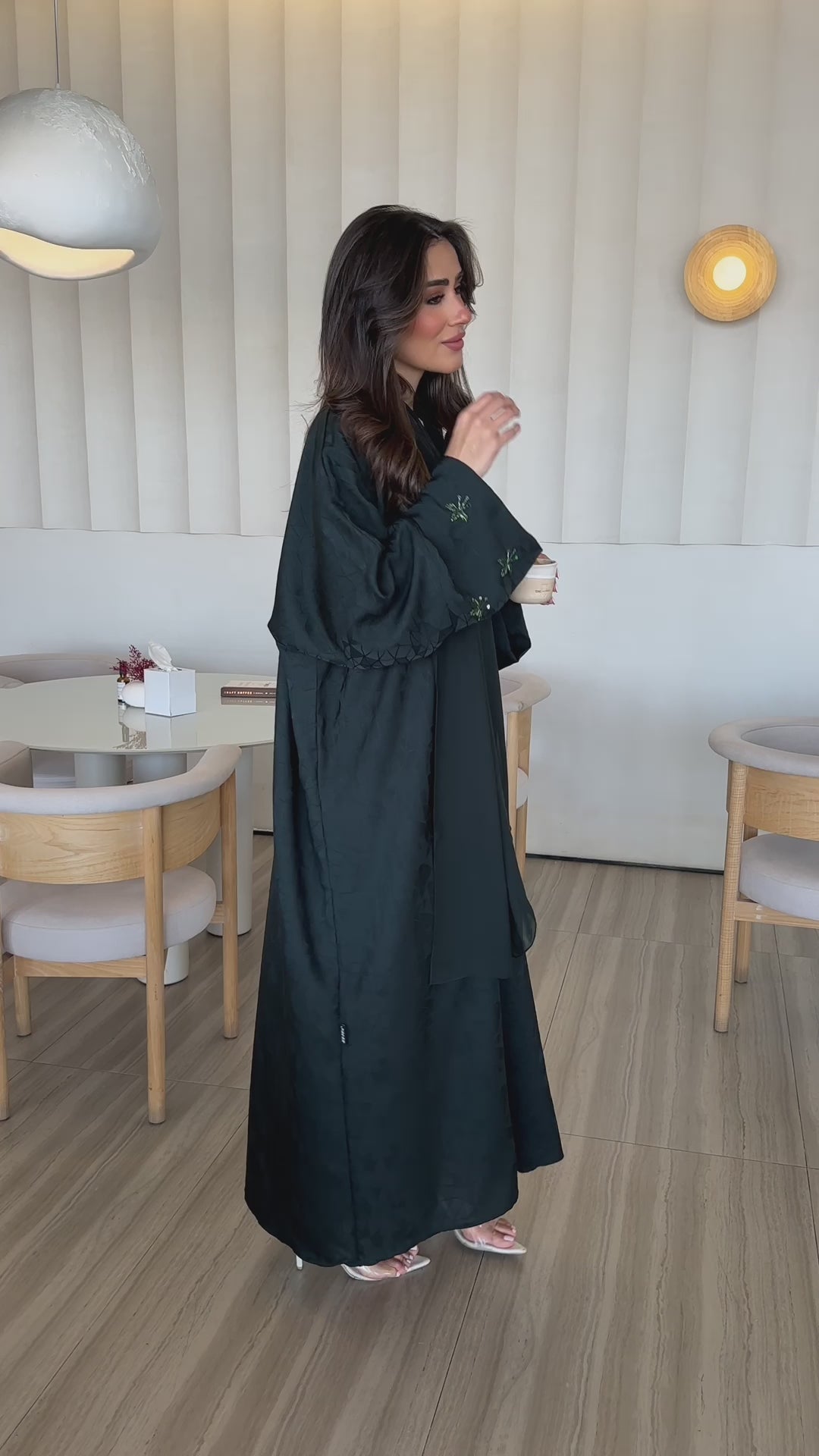 Jacquard Green Abaya