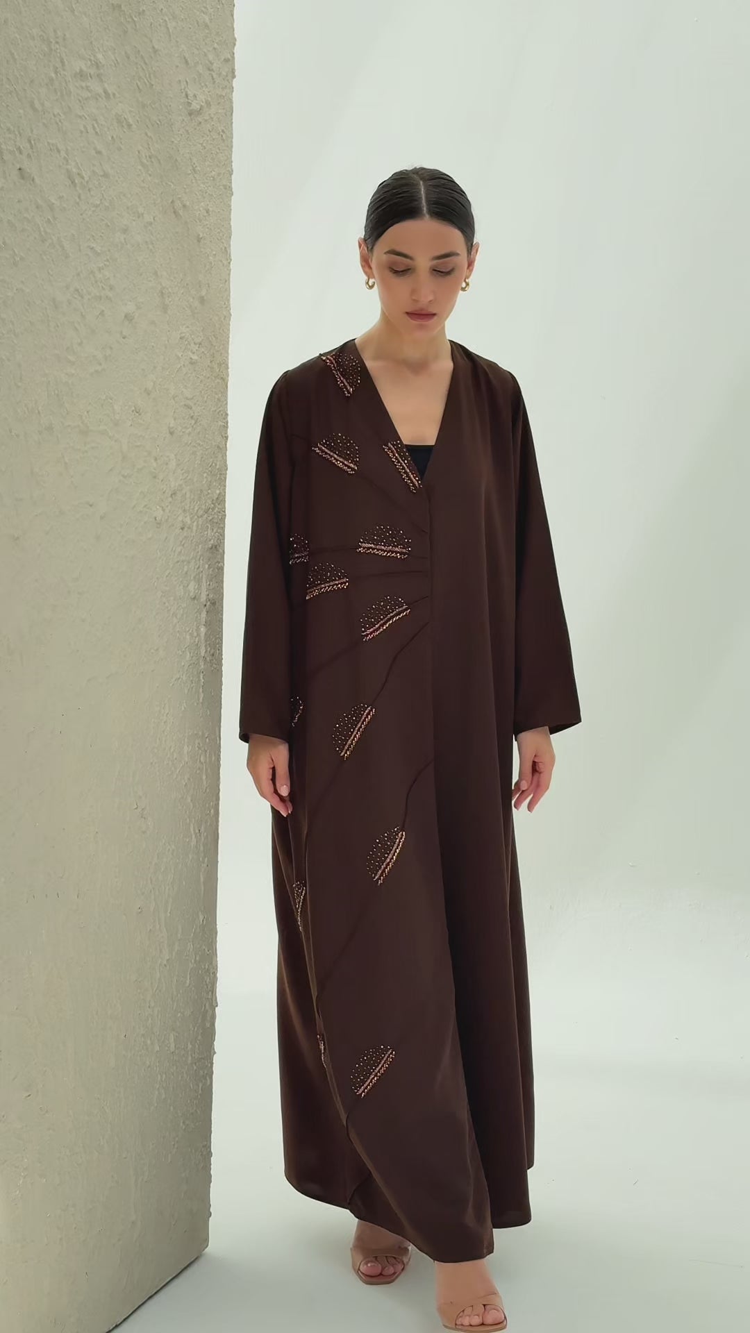Belle Ombre Brown Abaya Japanese Handmade