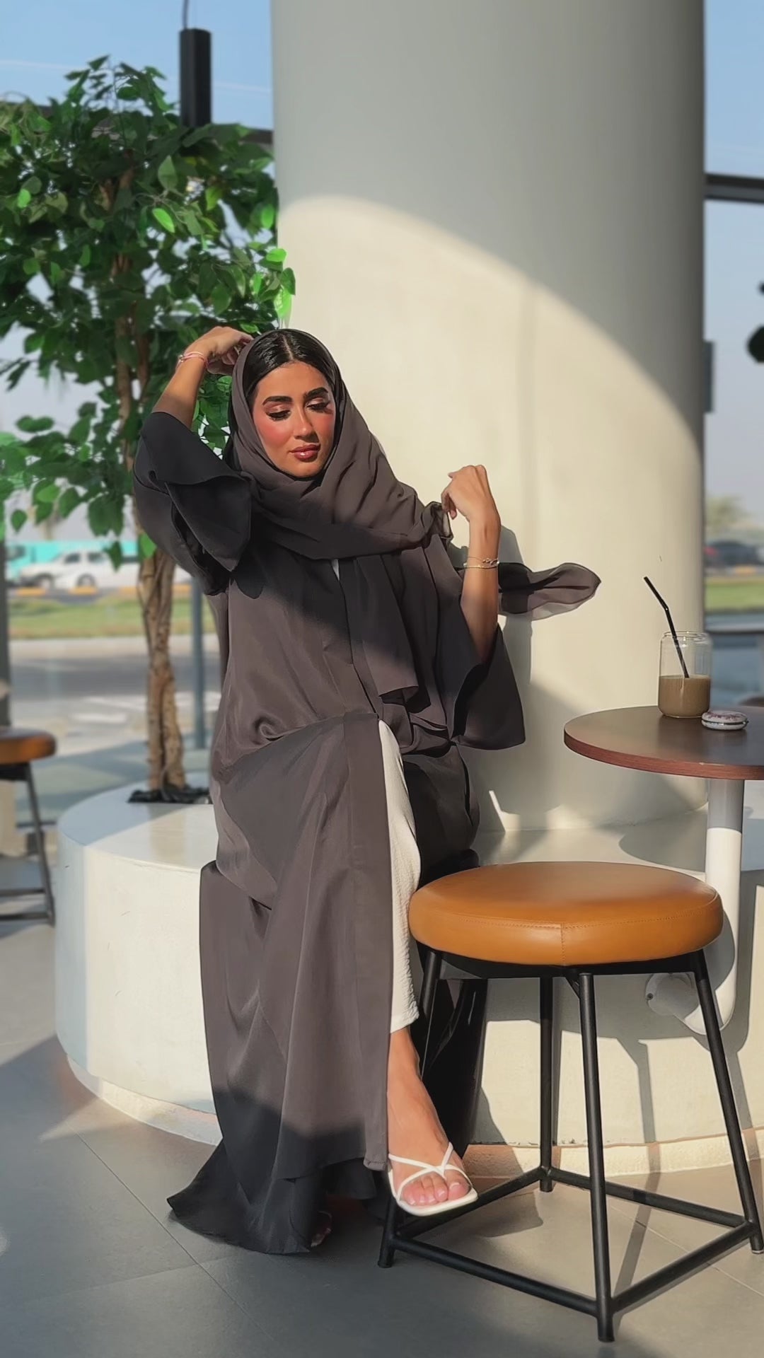 Maya Dark Grey Abaya