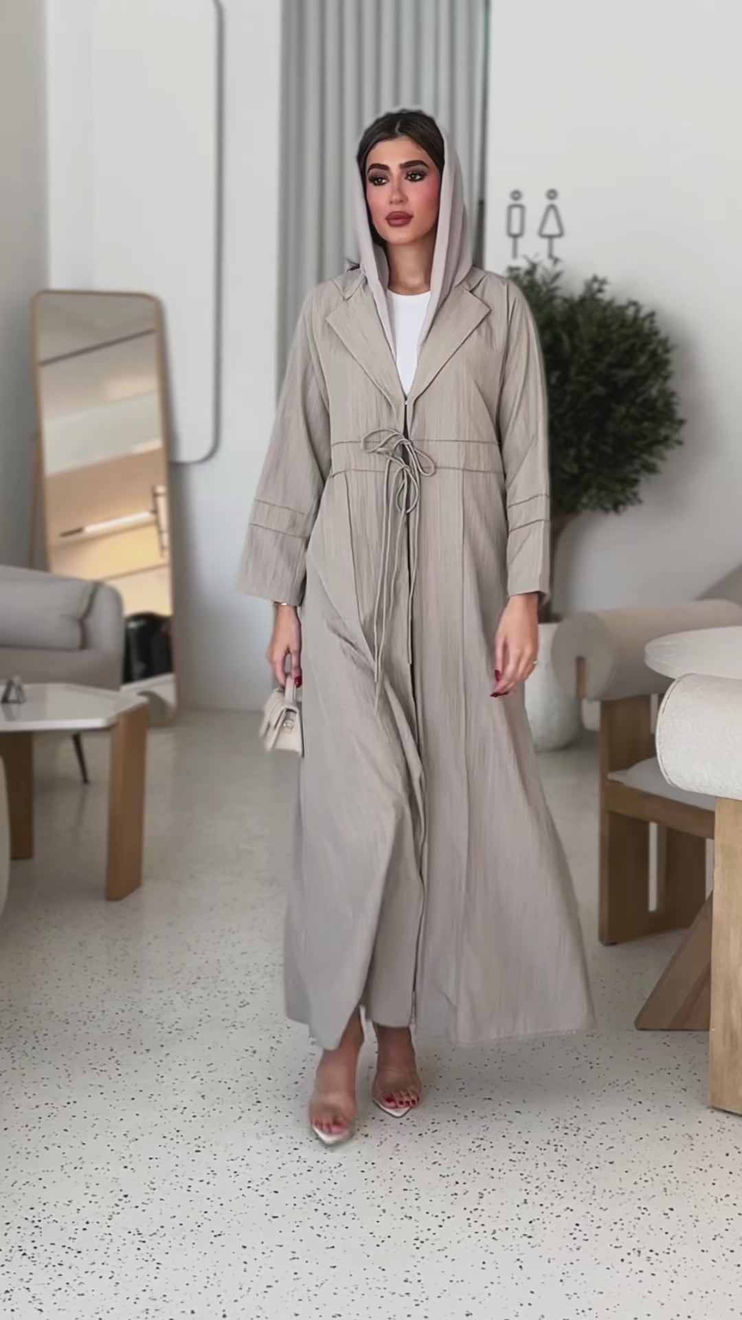 Hoor Greyish Beige Abaya