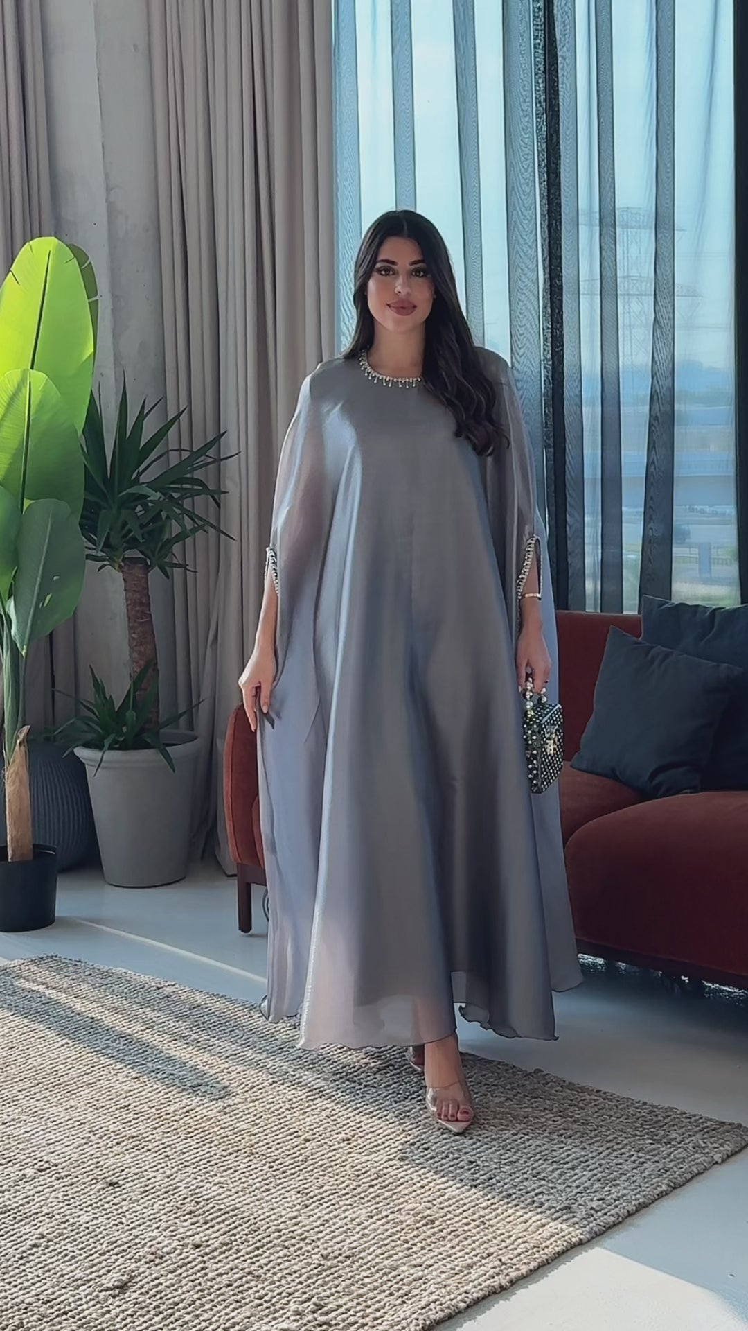 Lulu Organza Dark Grey Dress