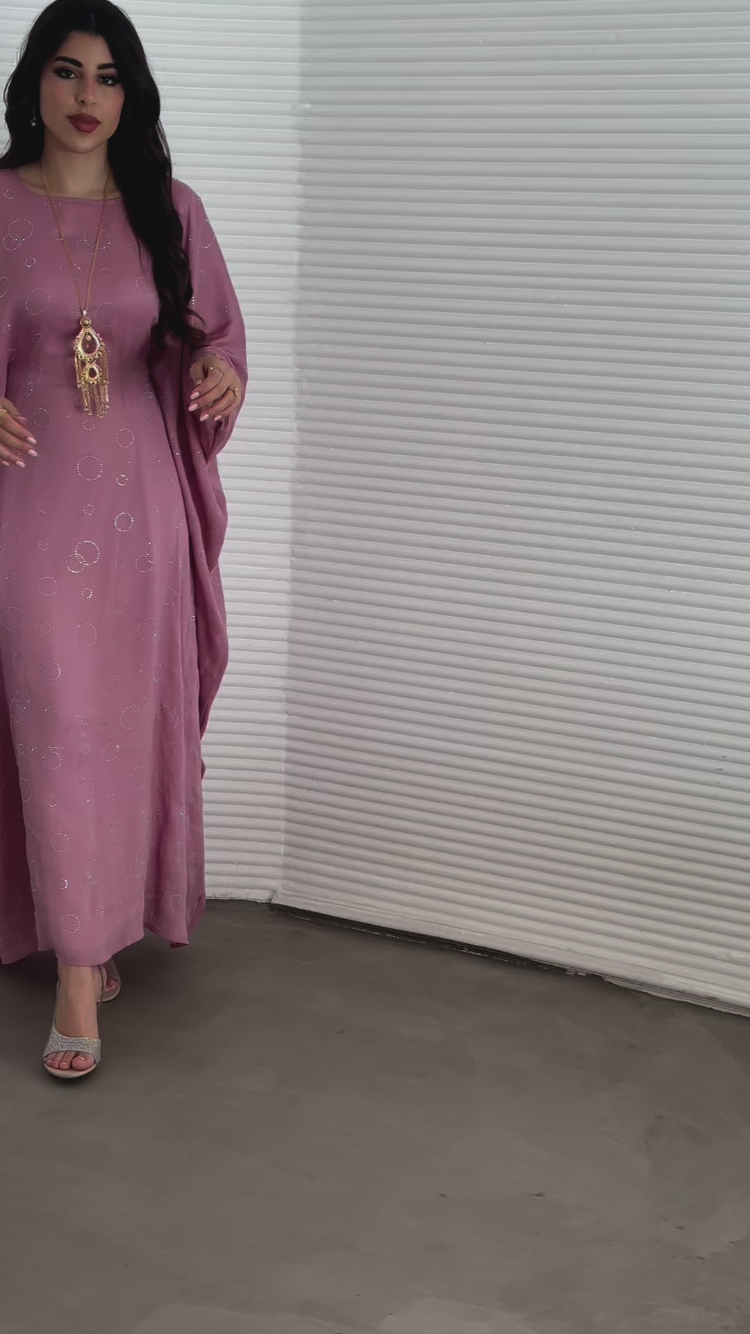 Layla Pink Kaftan Abaya