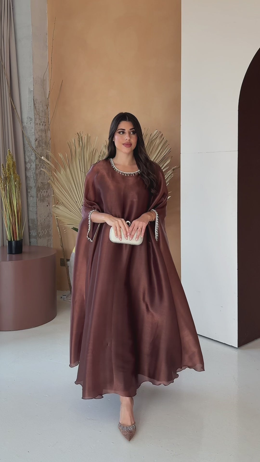 Lulu Organza Light Brown Dress