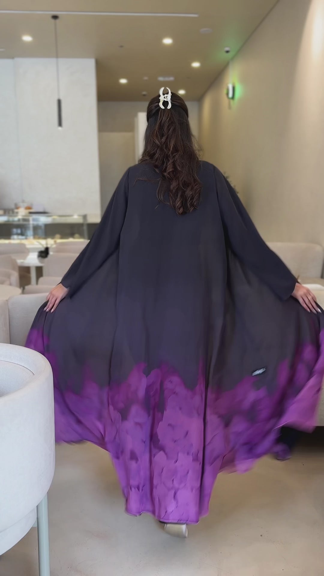 Raheeq Purple Abaya