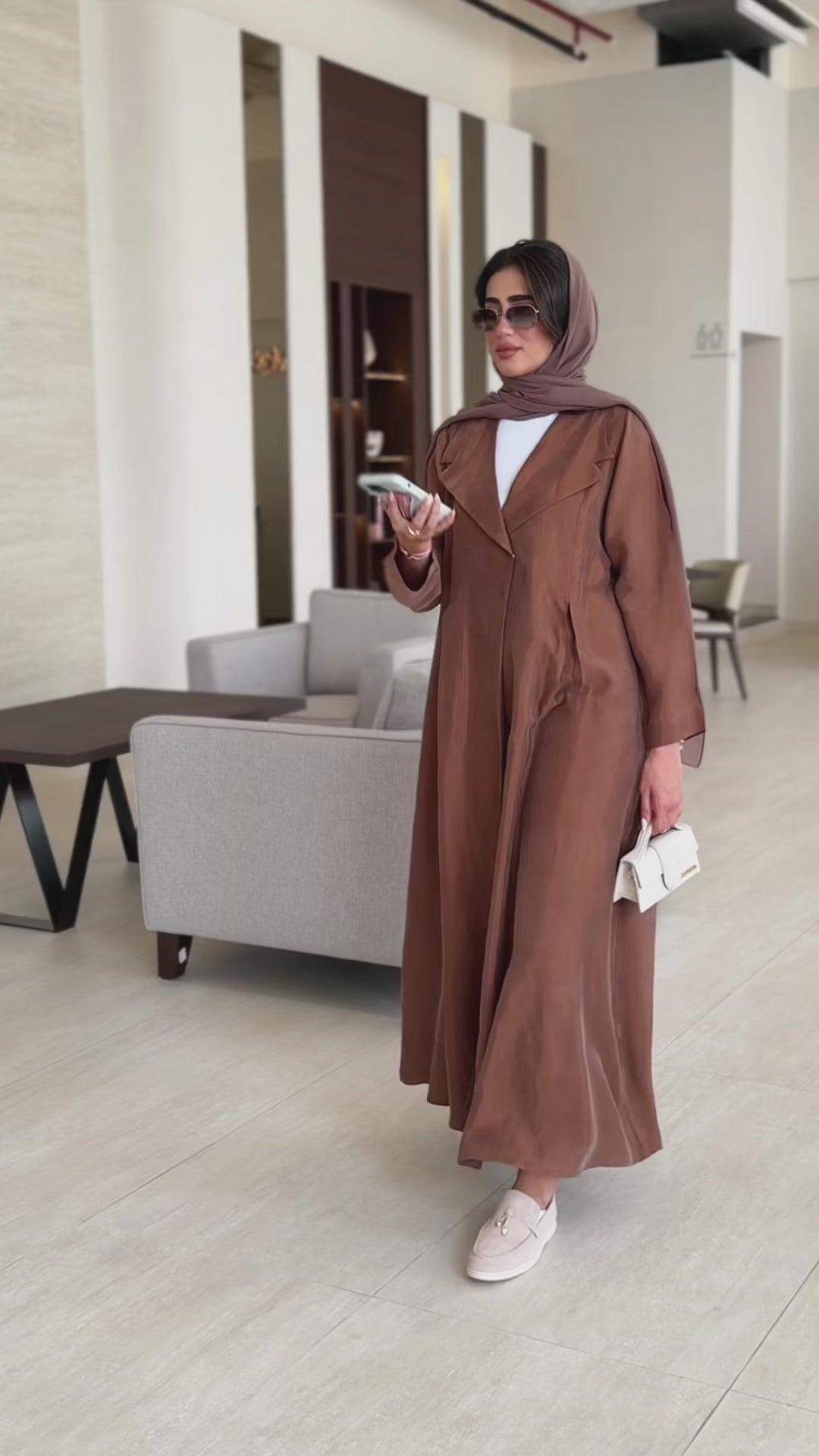 Widad Brown Gold Abaya