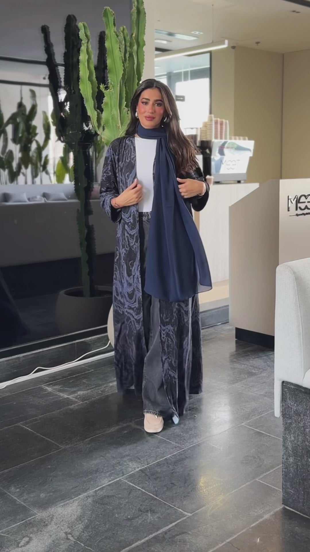 Serene Navy Blue Abaya