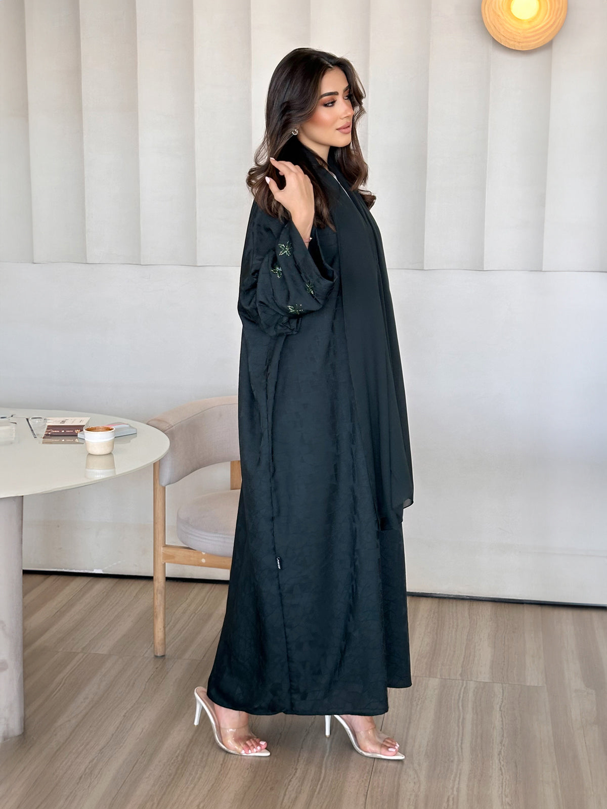 Jacquard Green Abaya