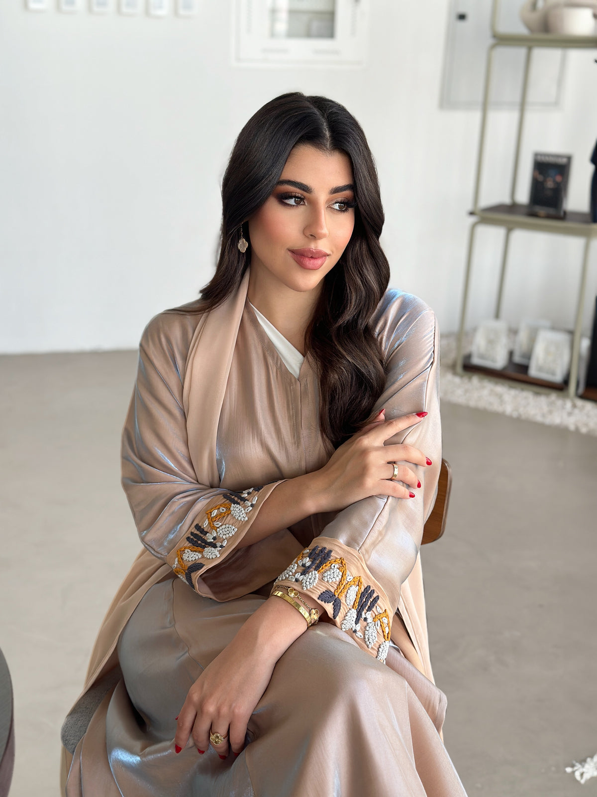 Jawhara Orange Abaya