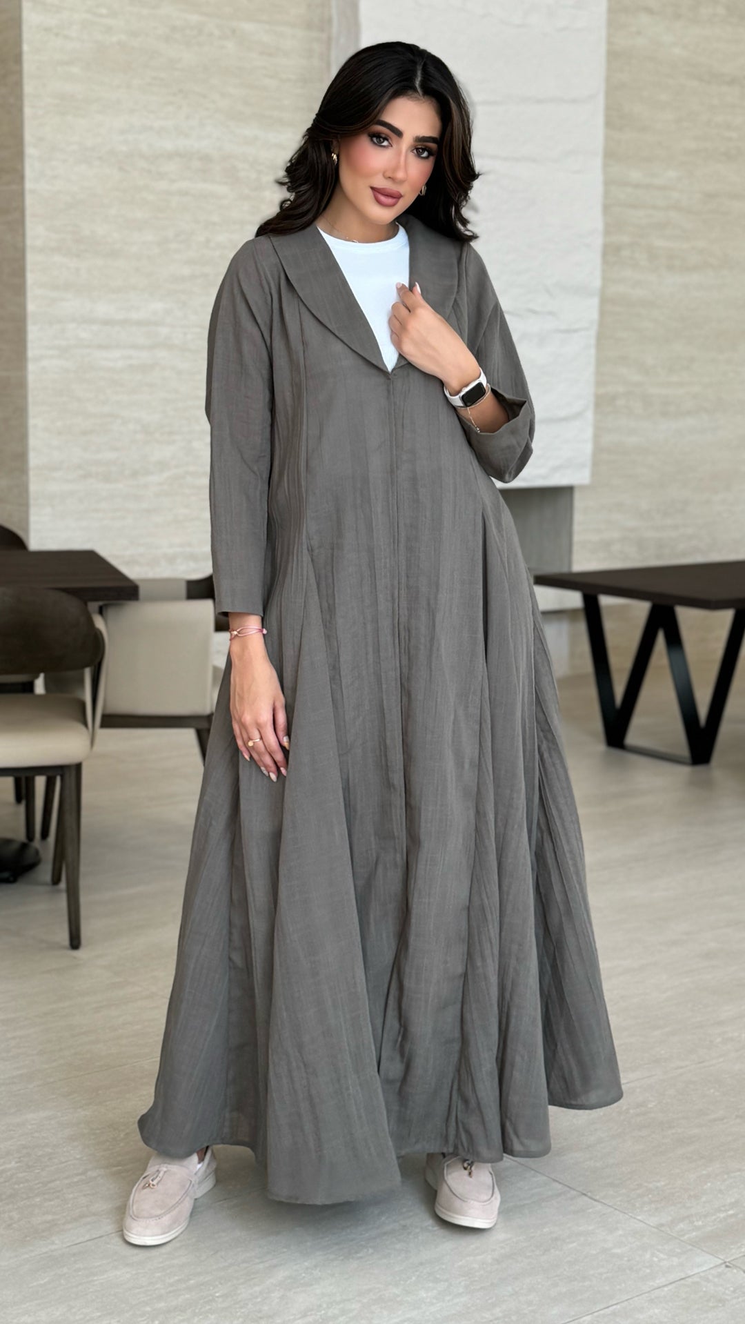 Noor Dark Grey Abaya