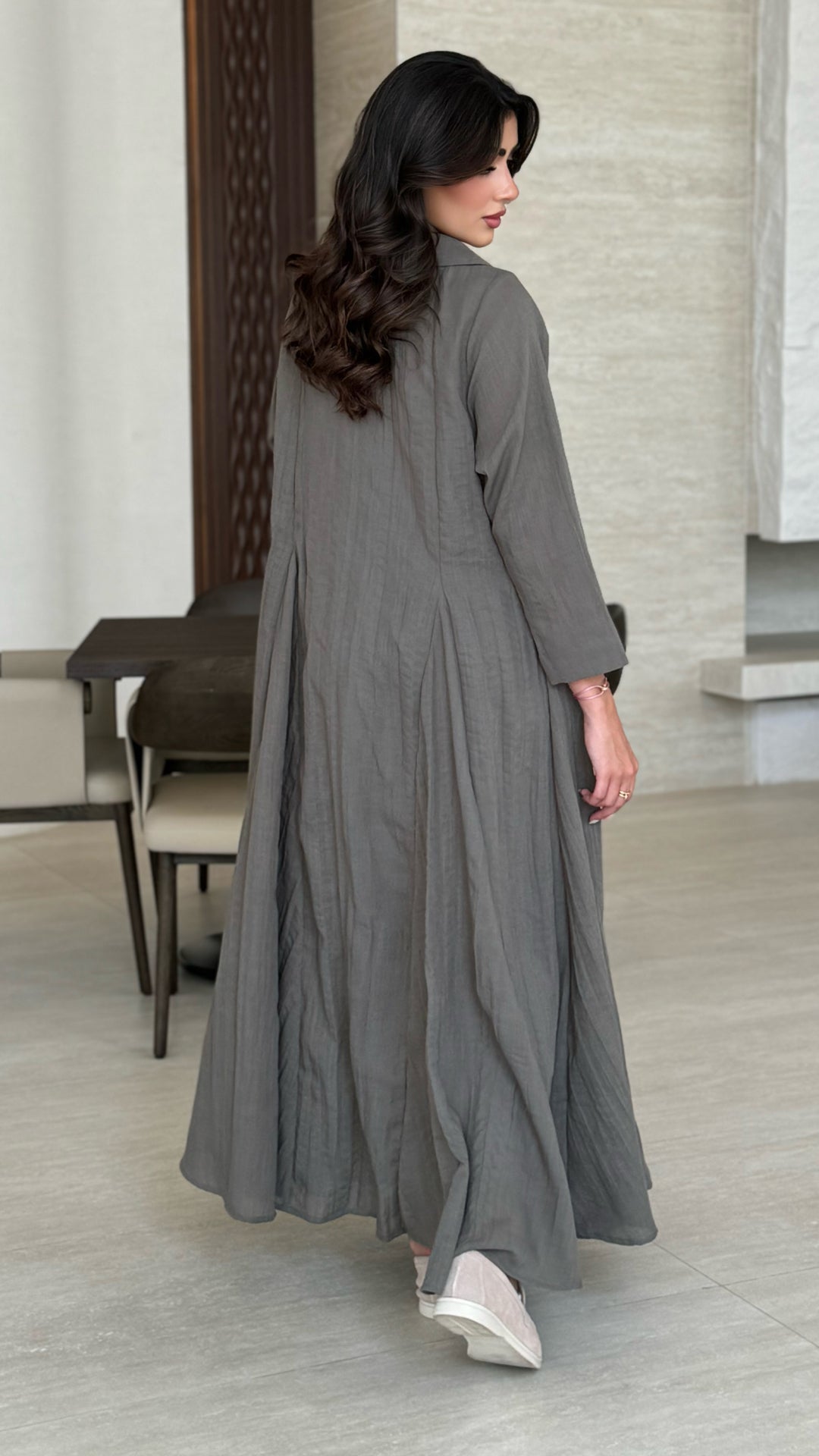 Noor Dark Grey Abaya