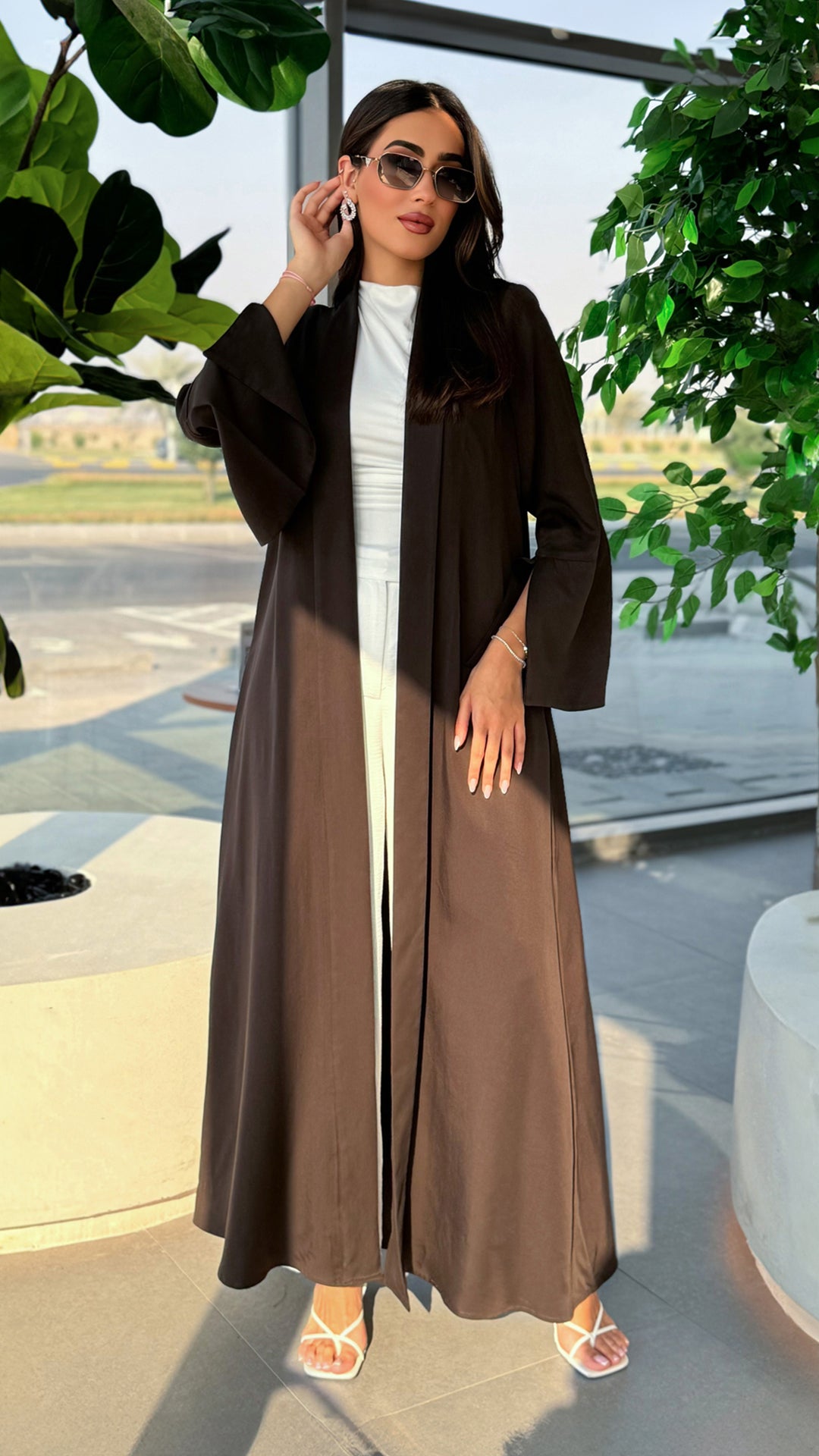 Maya Dark Brown Abaya
