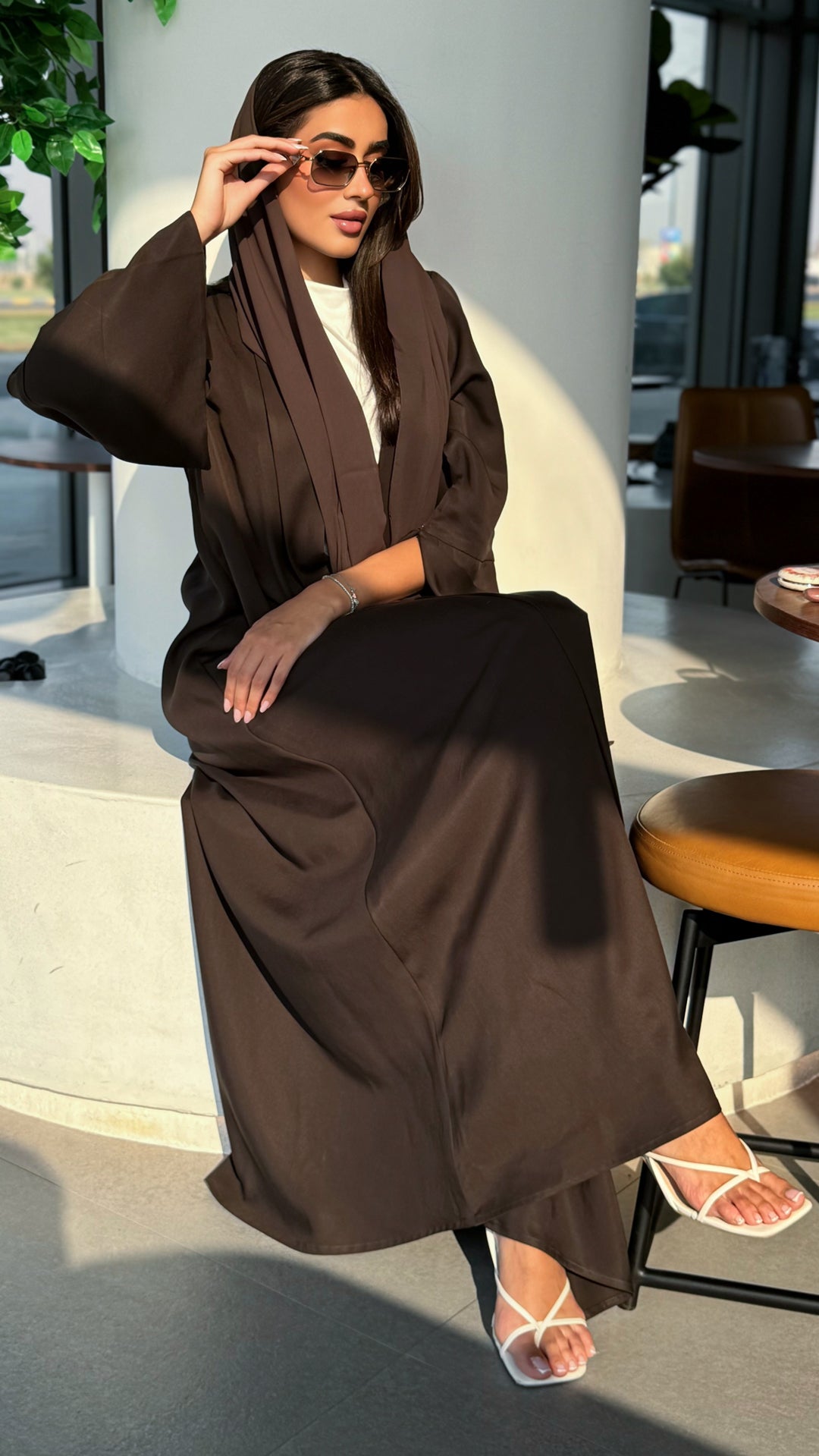 Maya Dark Brown Abaya