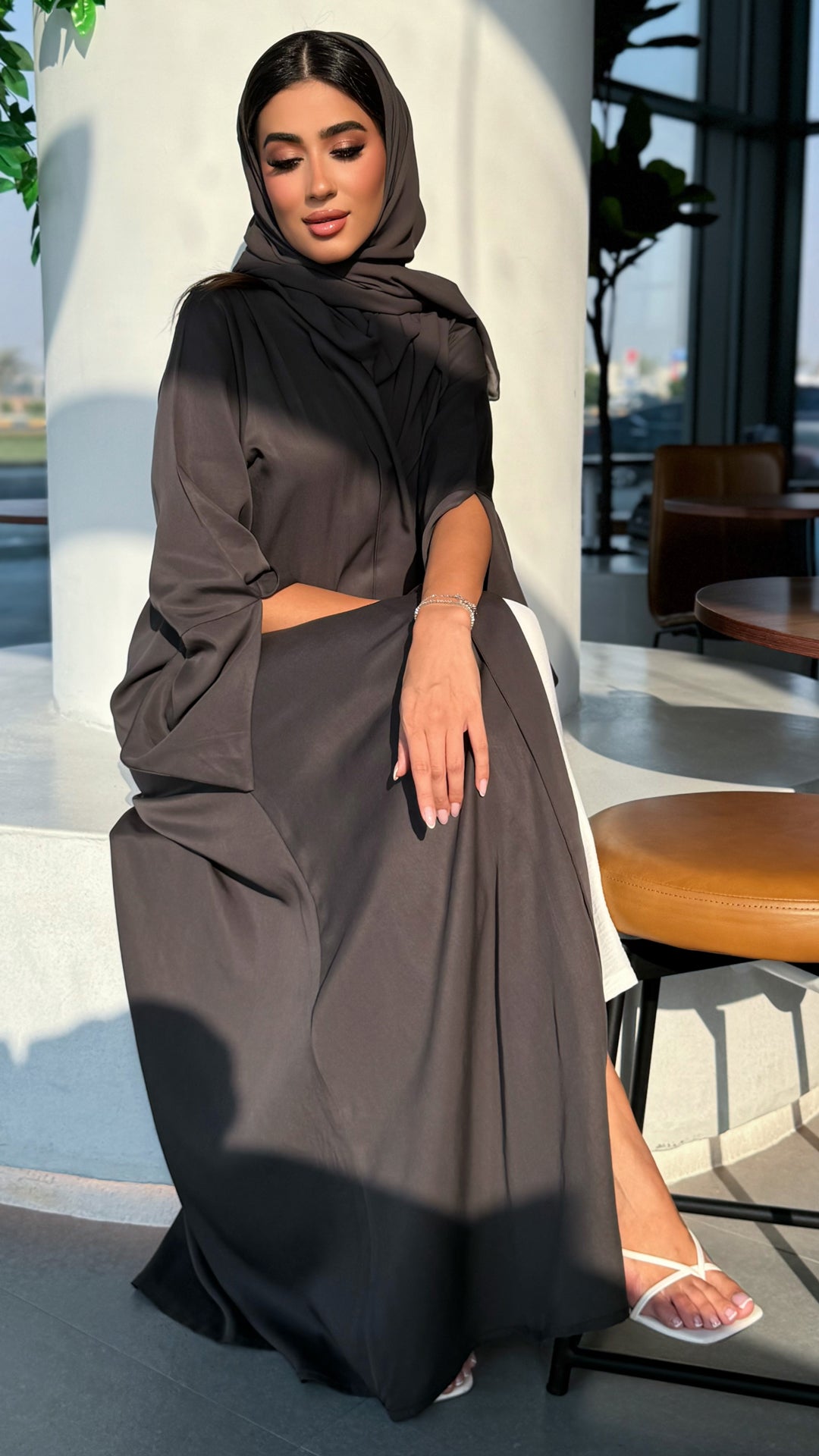 Maya Dark Grey Abaya