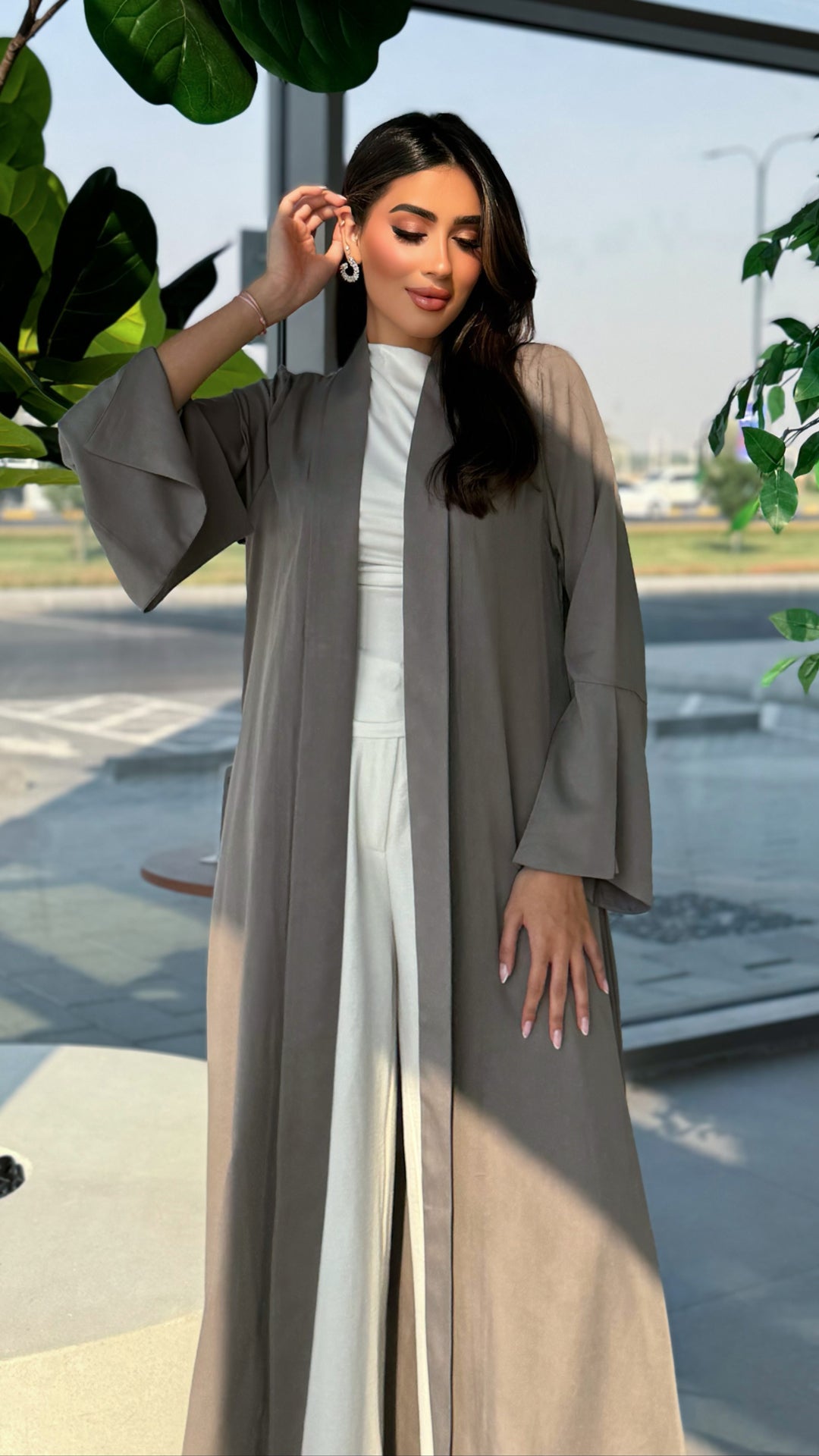 Maya Light Grey Abaya
