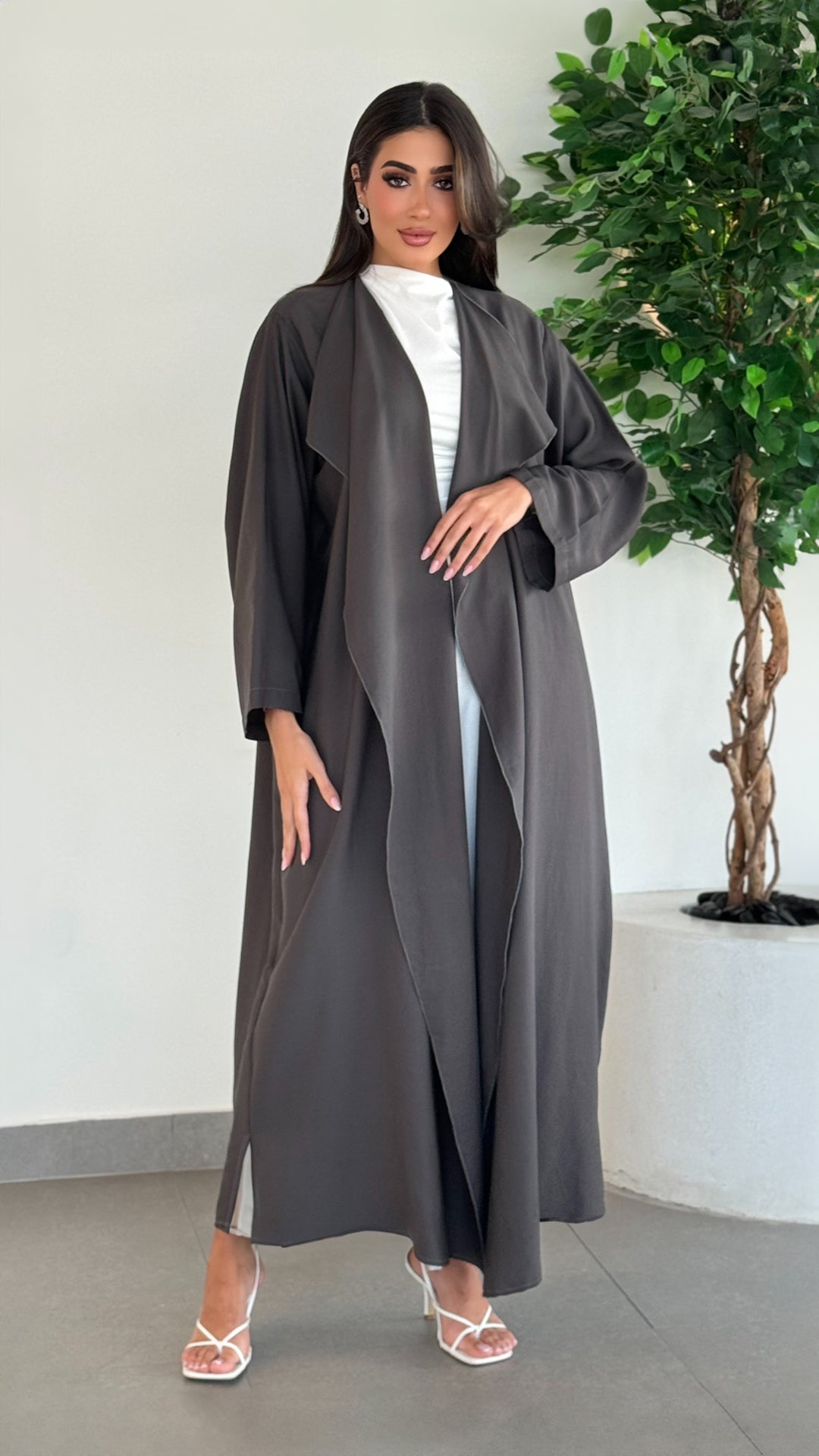 Misk Dark Grey Abaya
