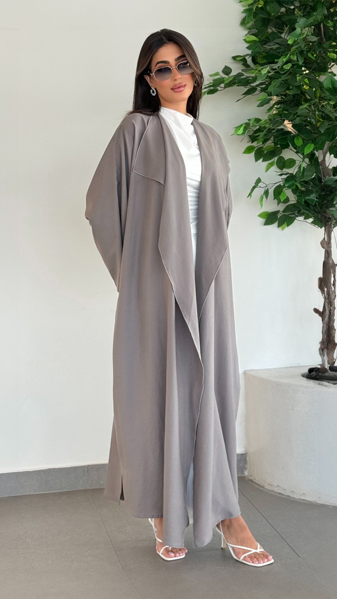 Misk Light Grey Abaya