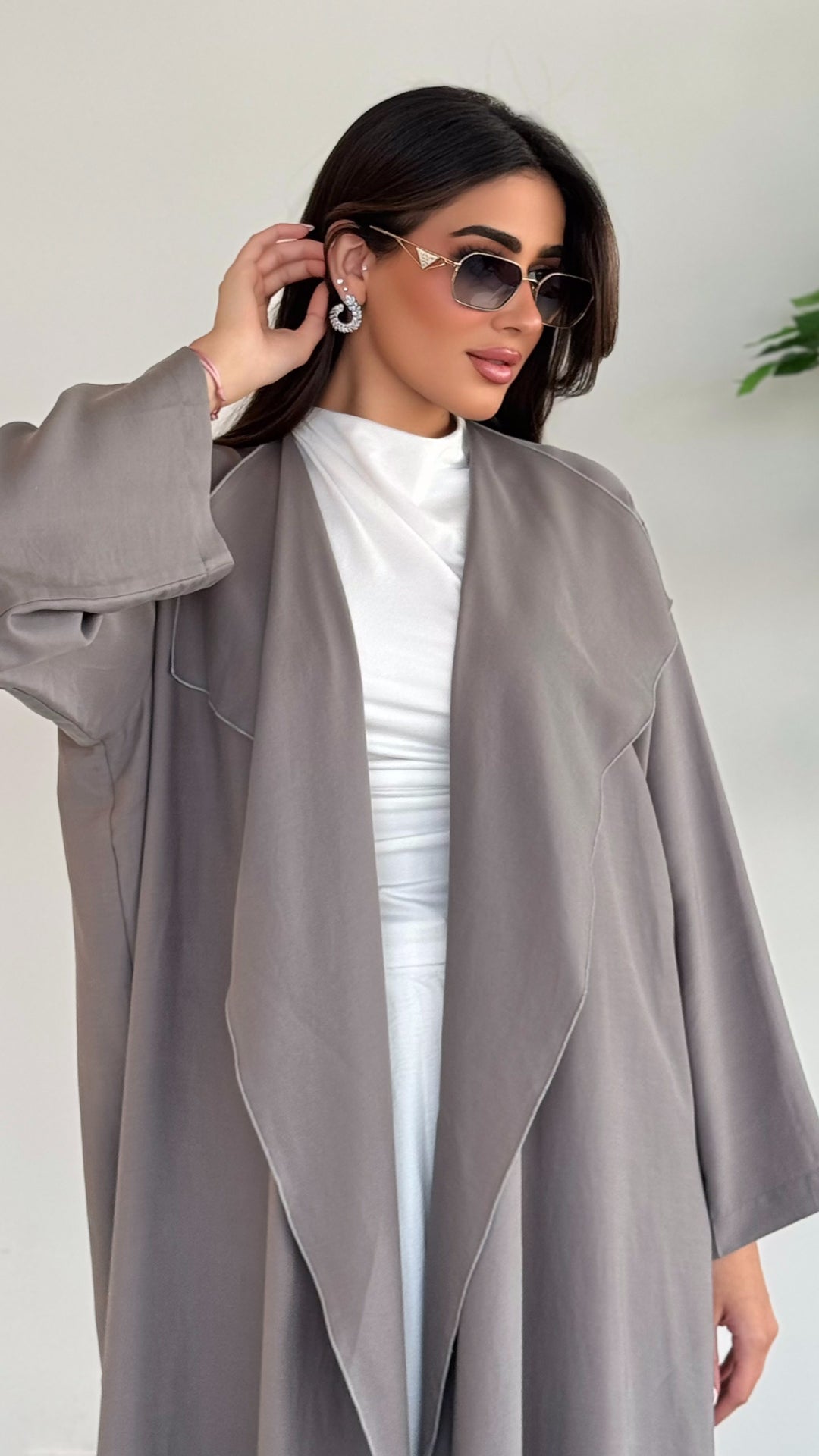 Misk Light Grey Abaya