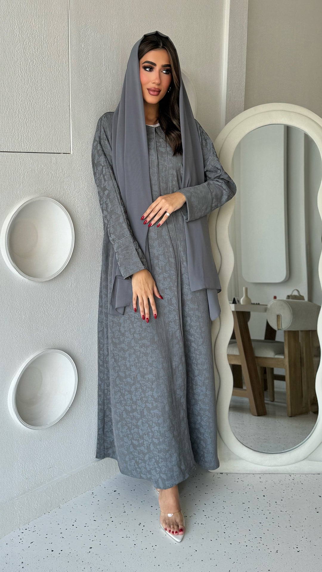 Ghazal Light Grey Abaya