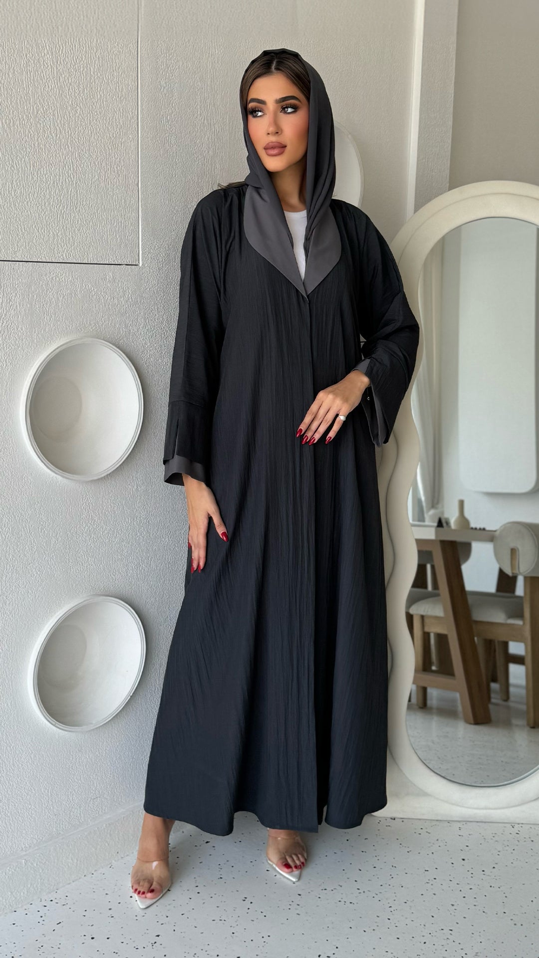 Jumana Black-Grey Abaya