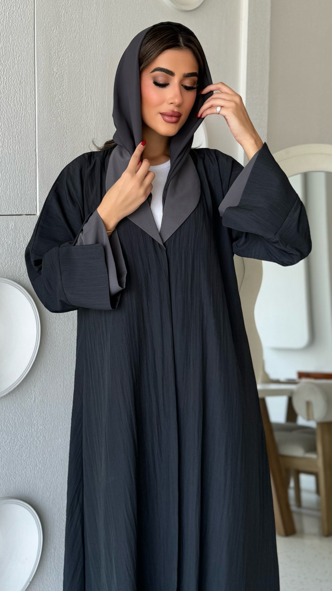 Jumana Black-Grey Abaya