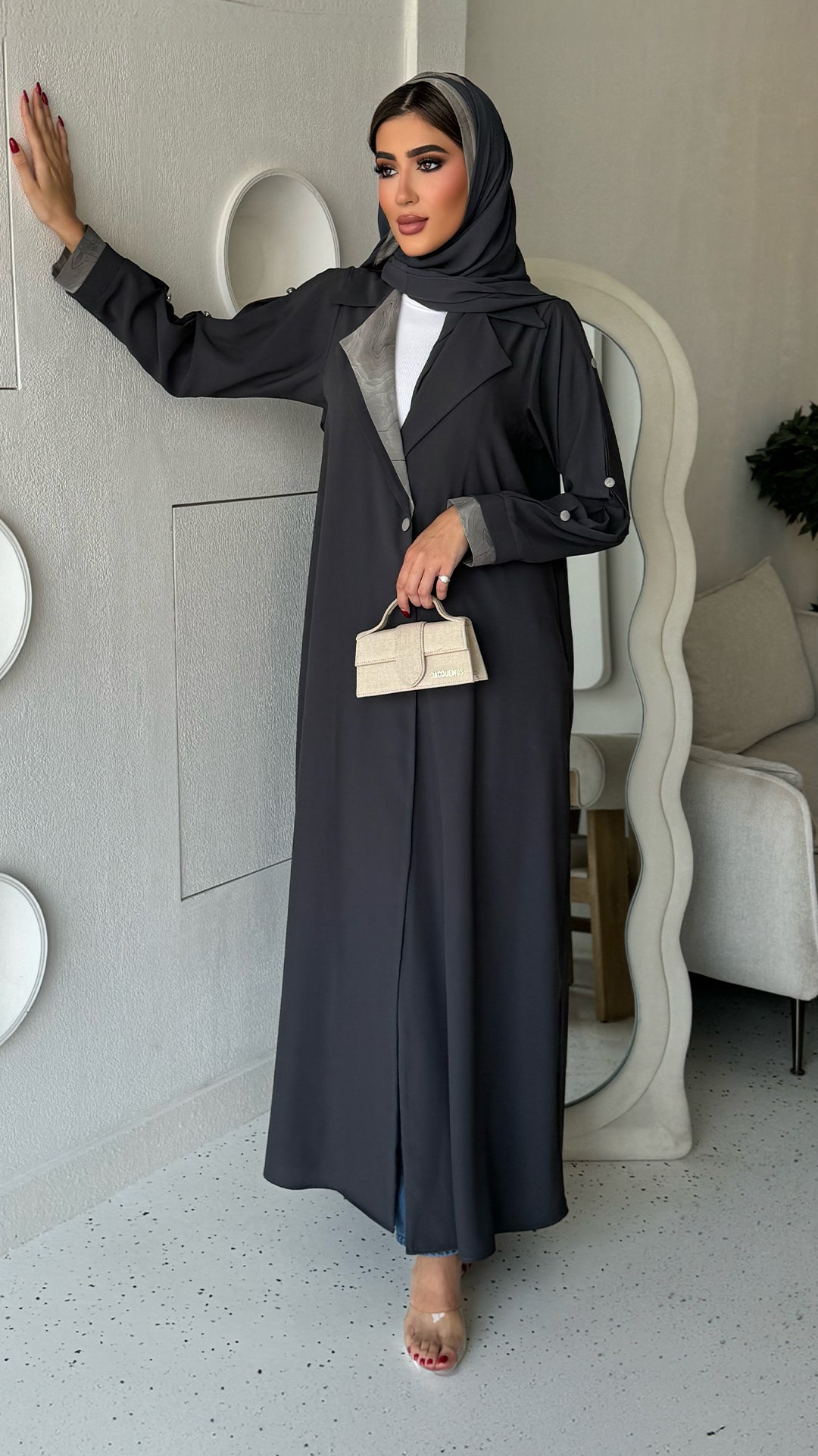Farah Dark Grey Abaya
