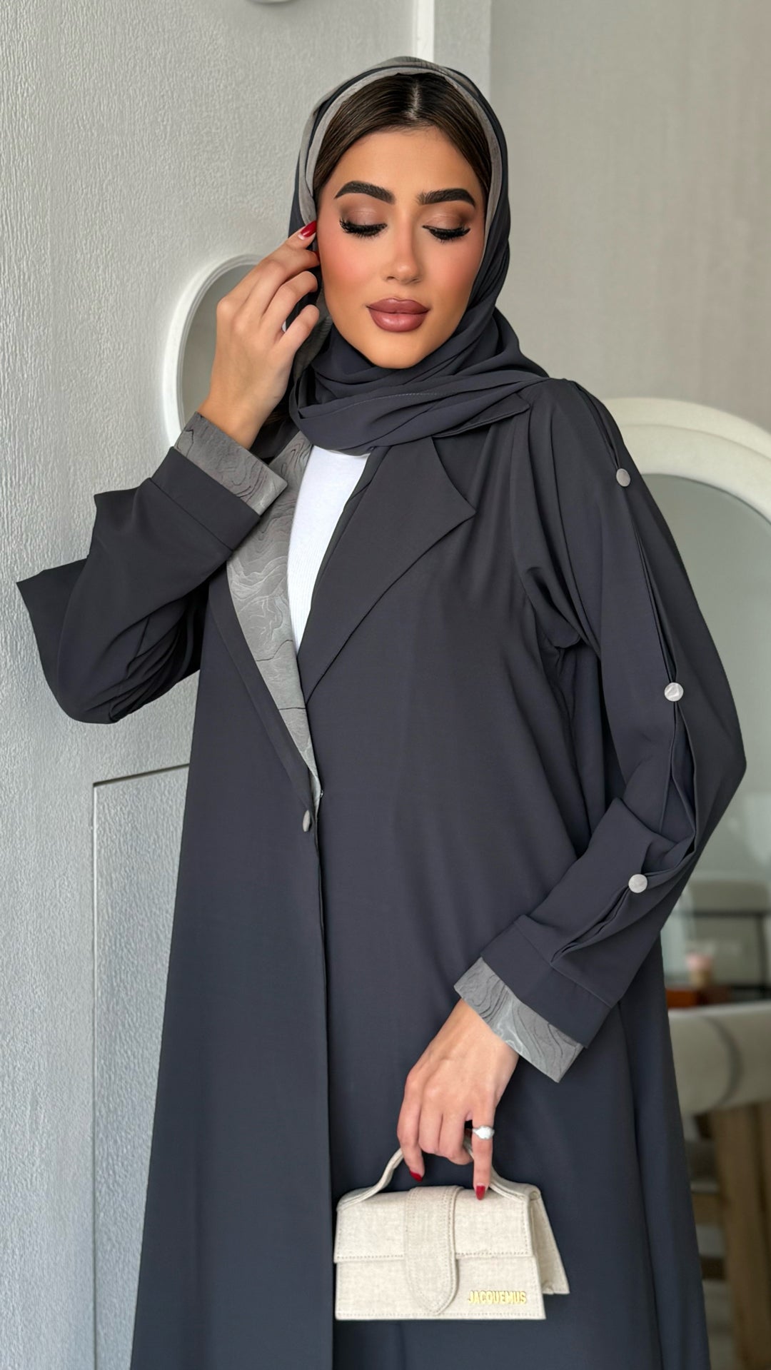 Farah Dark Grey Abaya