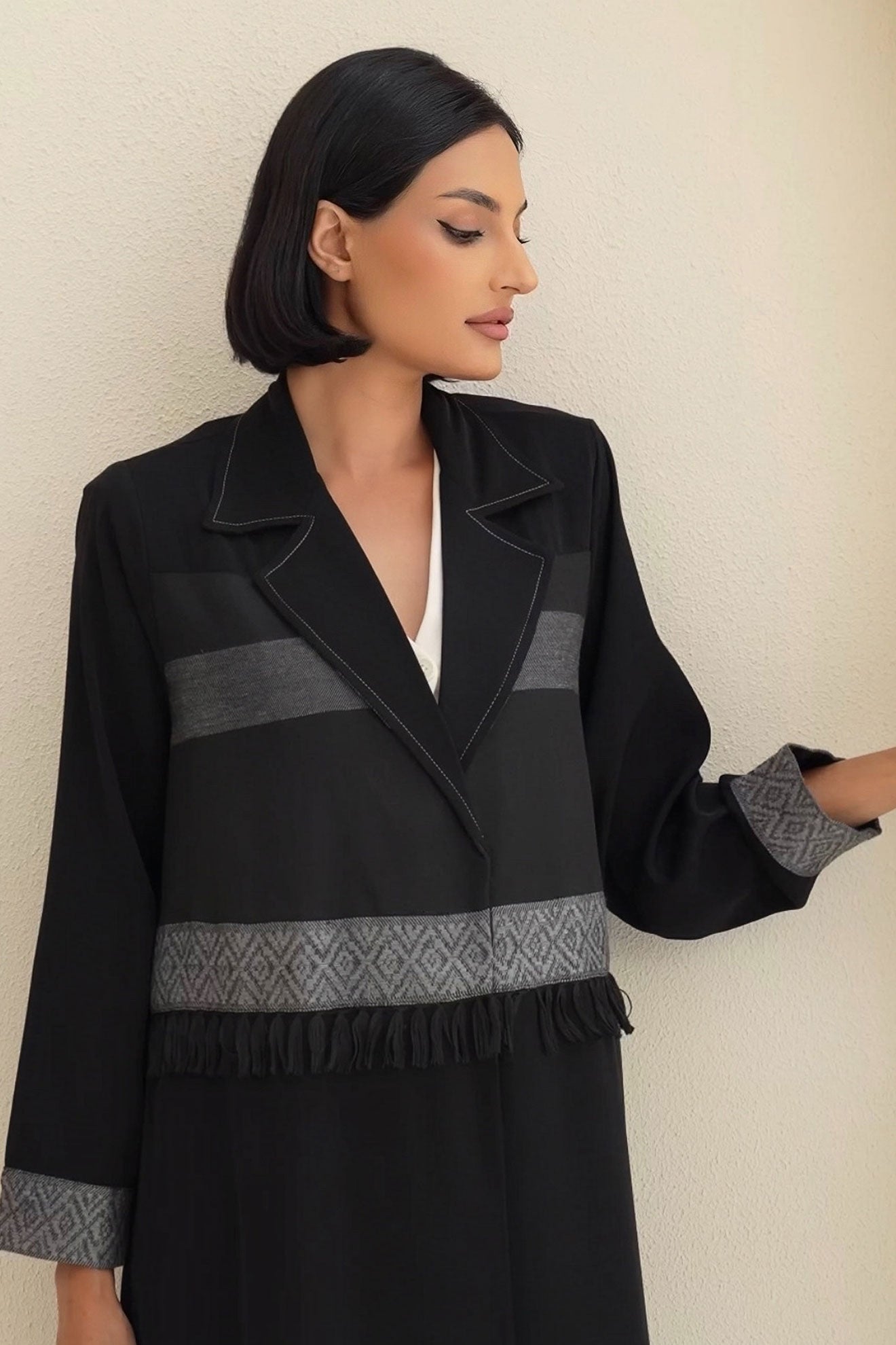 KAVEN Grey Abaya