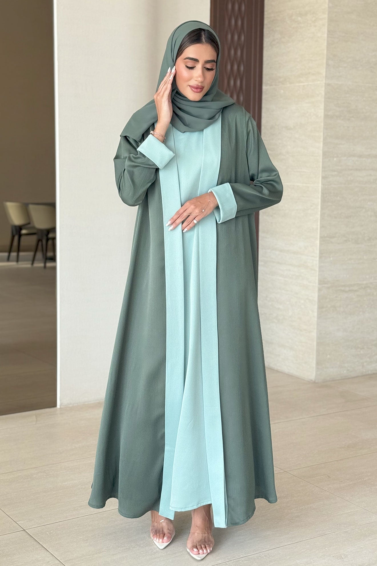 Encanto Green Abaya