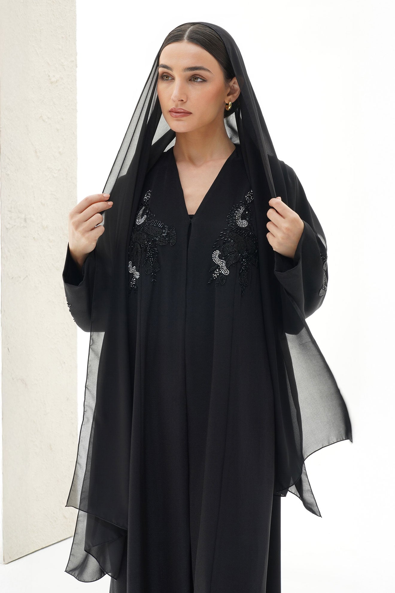 Alaya Black Handwork Japanese Abaya
