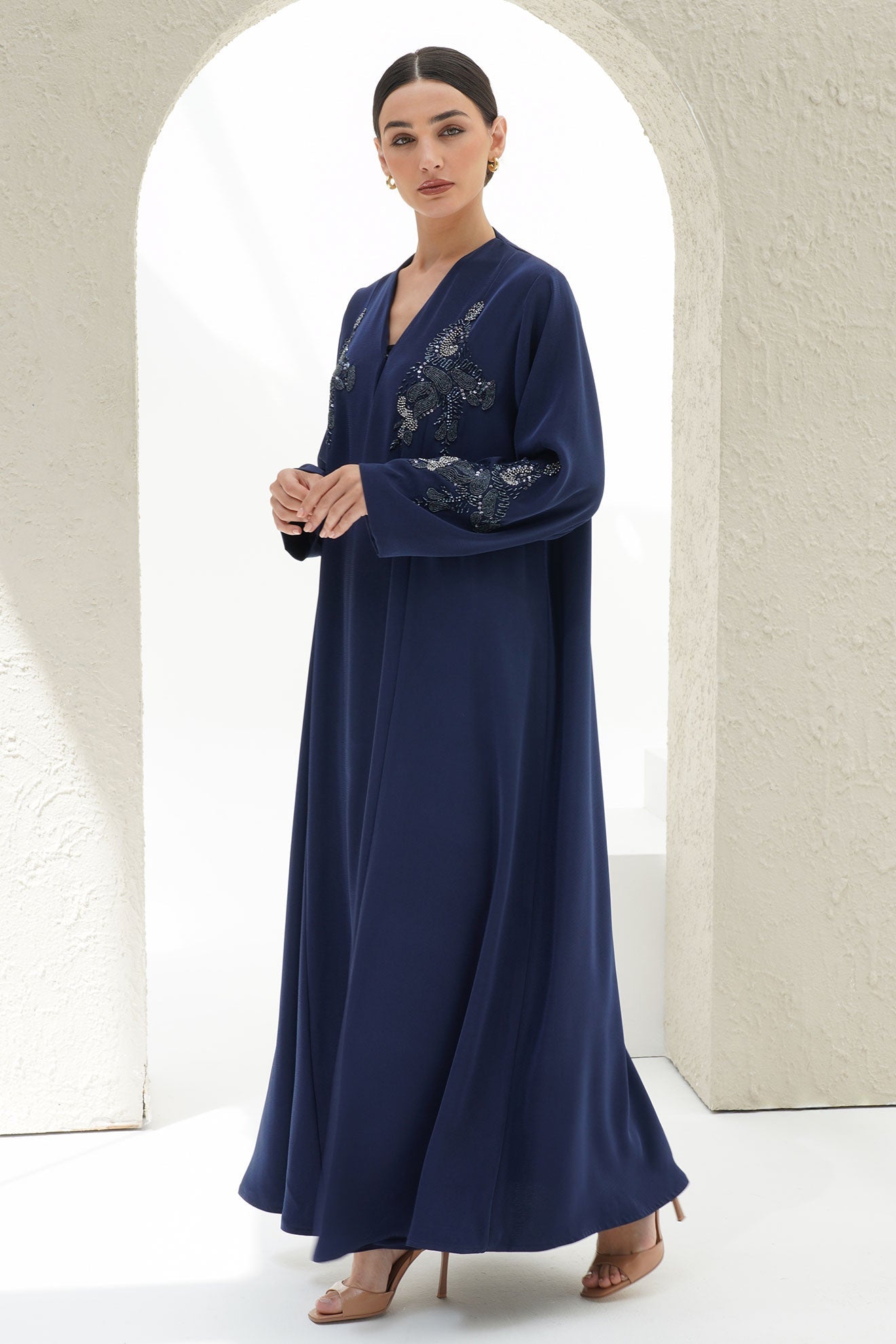 Alaya Navy Blue Handwork Japanese Abaya