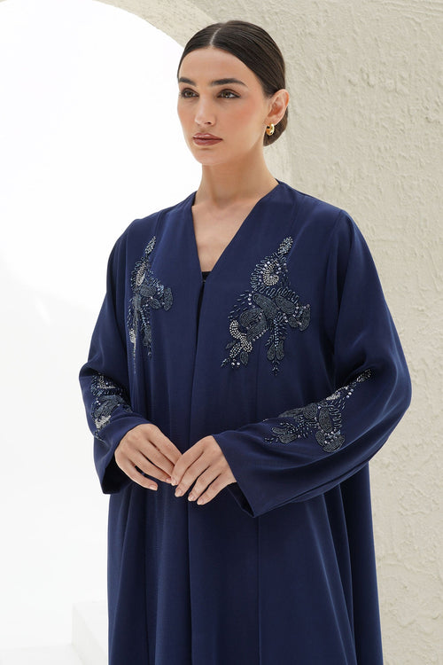 Alaya Navy Blue Handwork Japanese Abaya