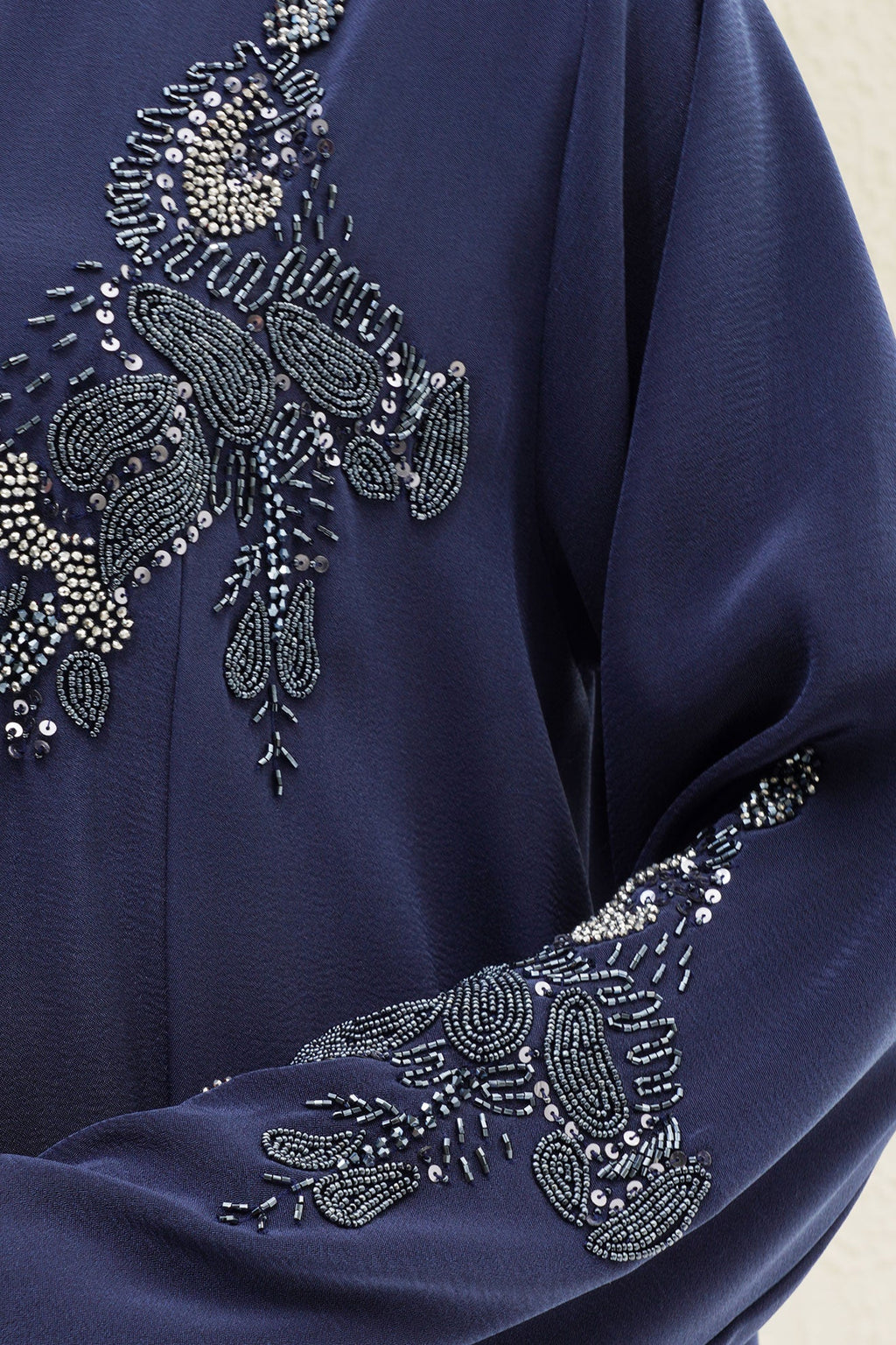 Alaya Navy Blue Handwork Japanese Abaya
