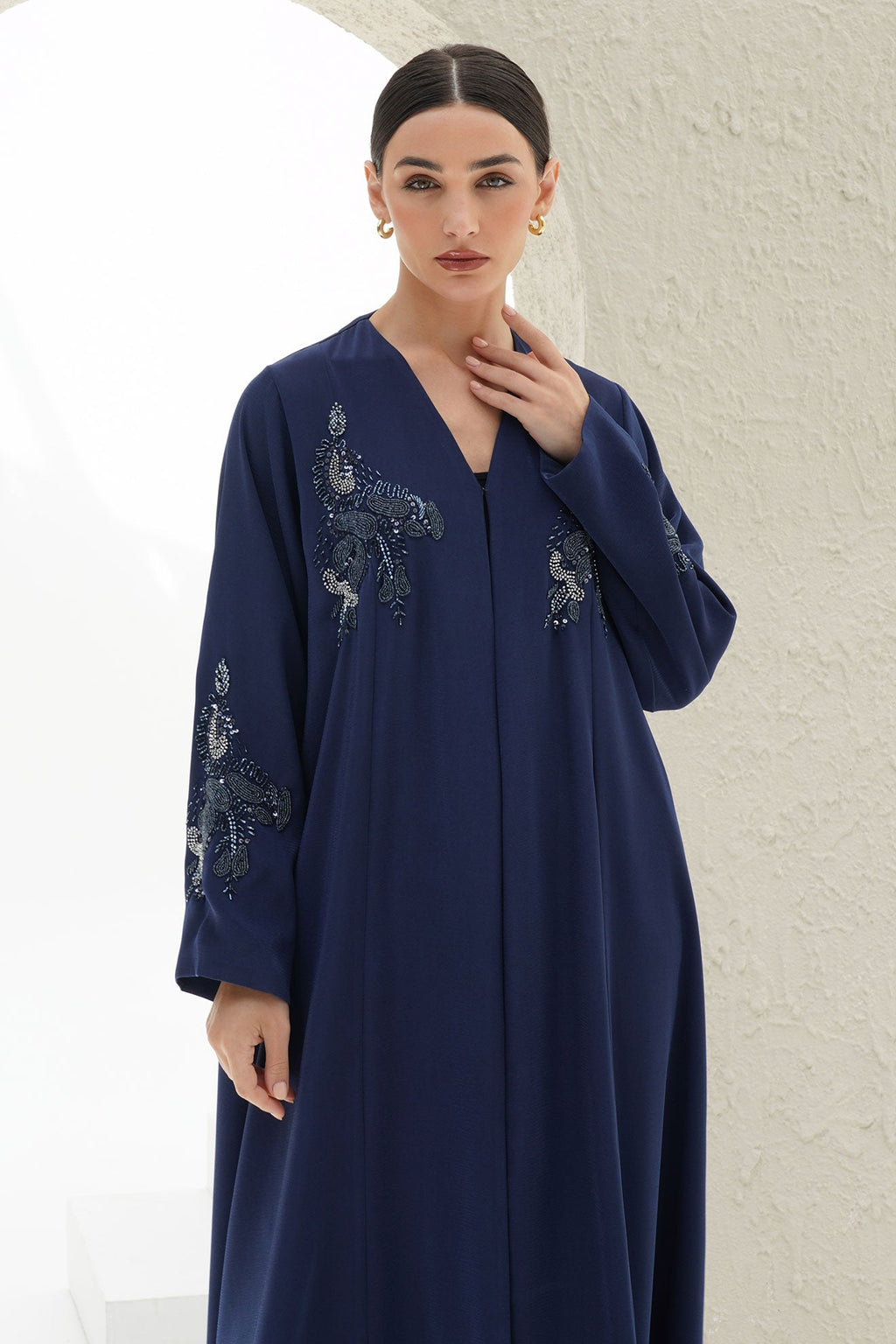 Alaya Navy Blue Handwork Japanese Abaya