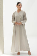 Allure Beige Jacquard Japanese Abaya
