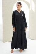 Allure Black Jacquard Japanese Abaya