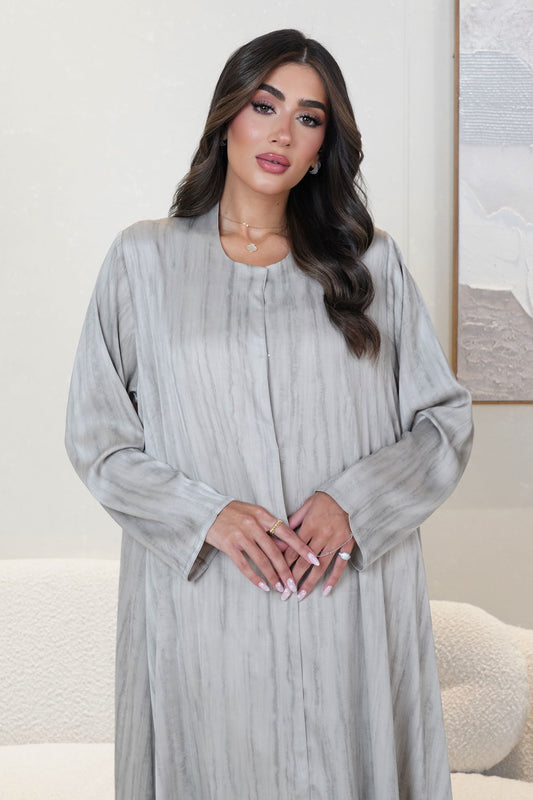 Amara Beige Grey Abaya