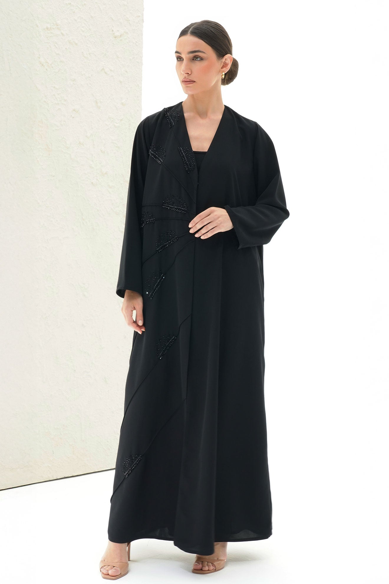 Belle Black Ombre Japanese Handwork Abaya