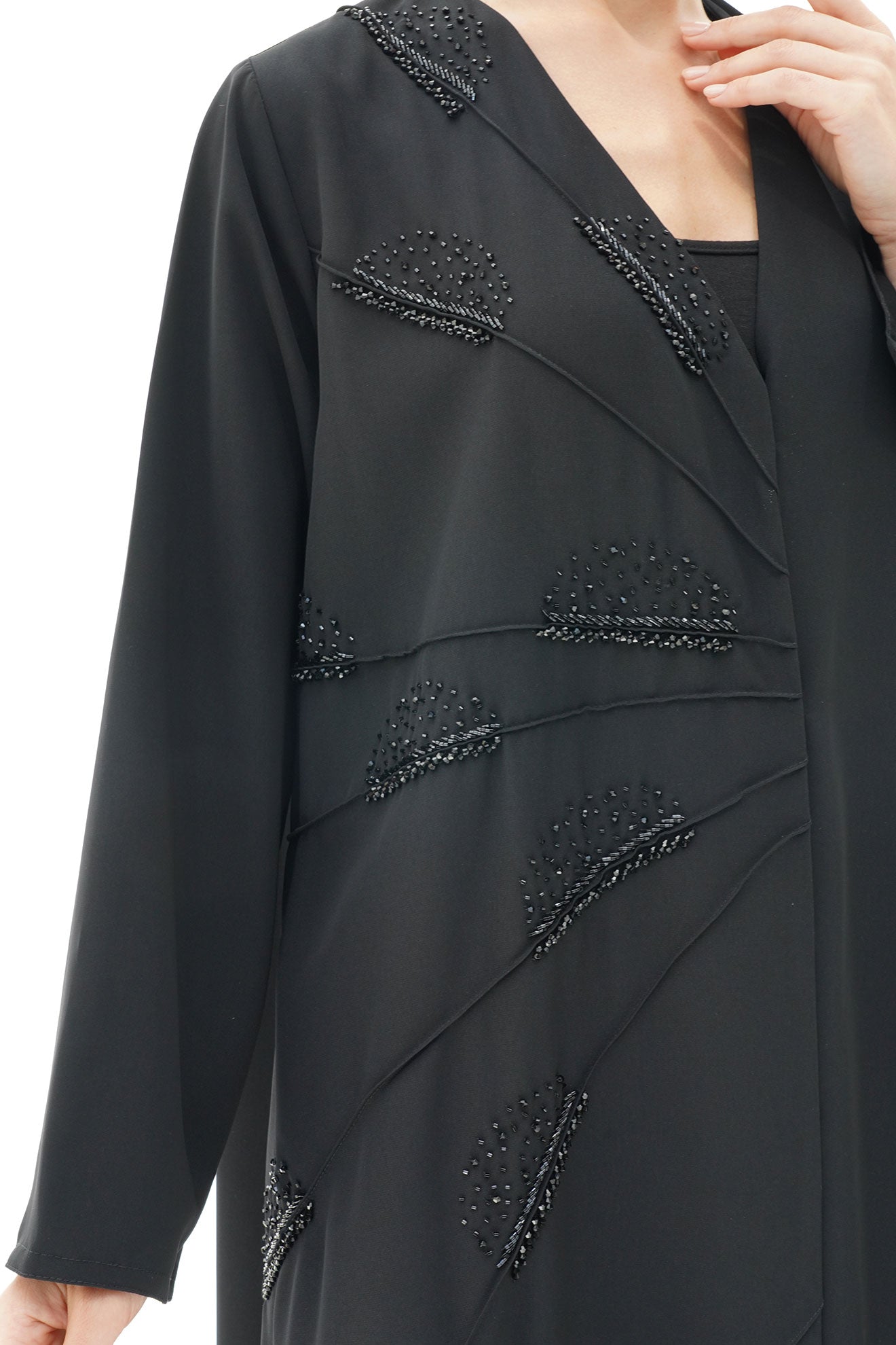 Belle Black Ombre Japanese Handwork Abaya